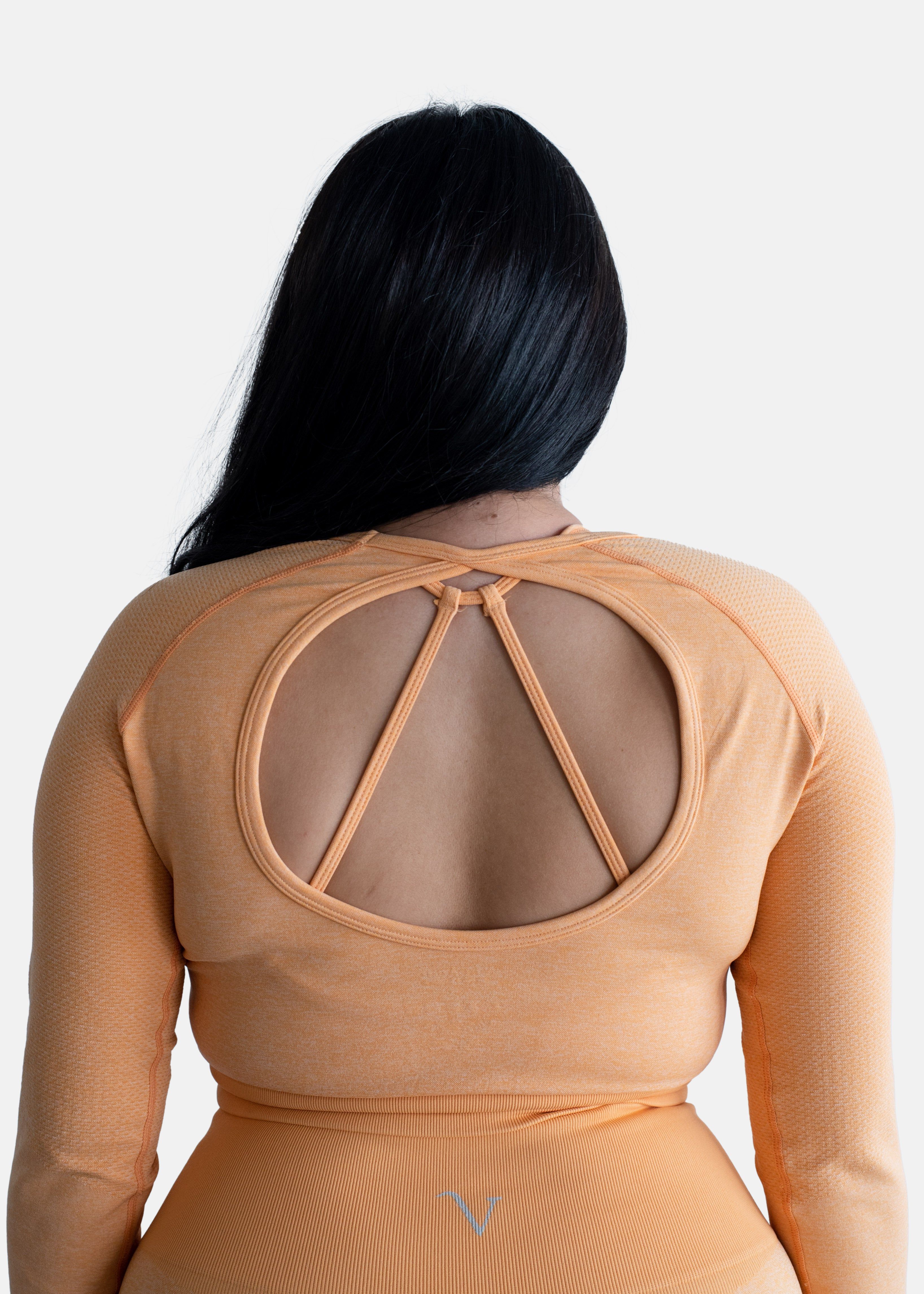 Elevate Long Sleeve Crop Top Tangerine Orange sold by Vitae Apparel product image thumbnail 7
