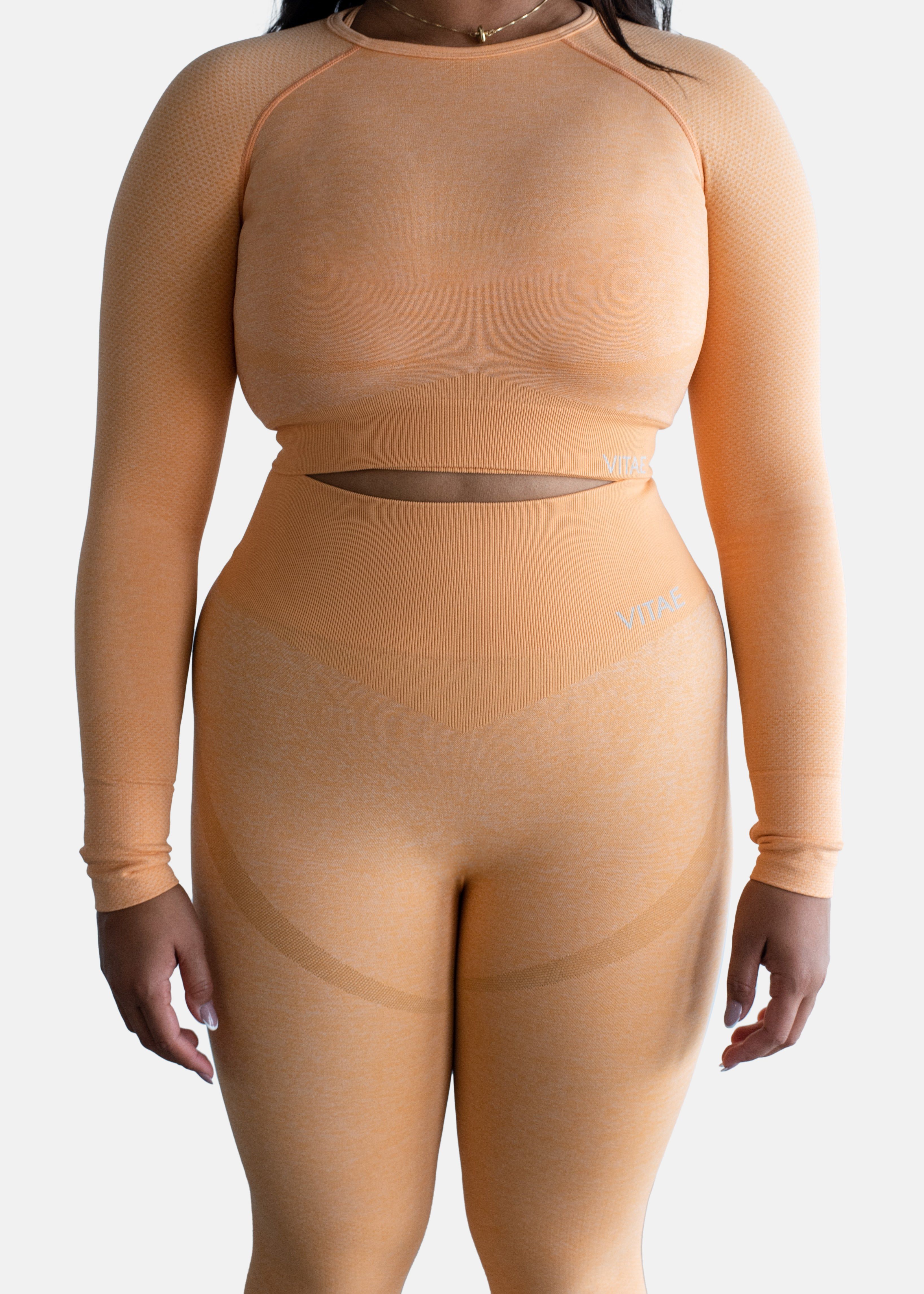 Elevate Long Sleeve Crop Top Tangerine Orange sold by Vitae Apparel product image thumbnail 27