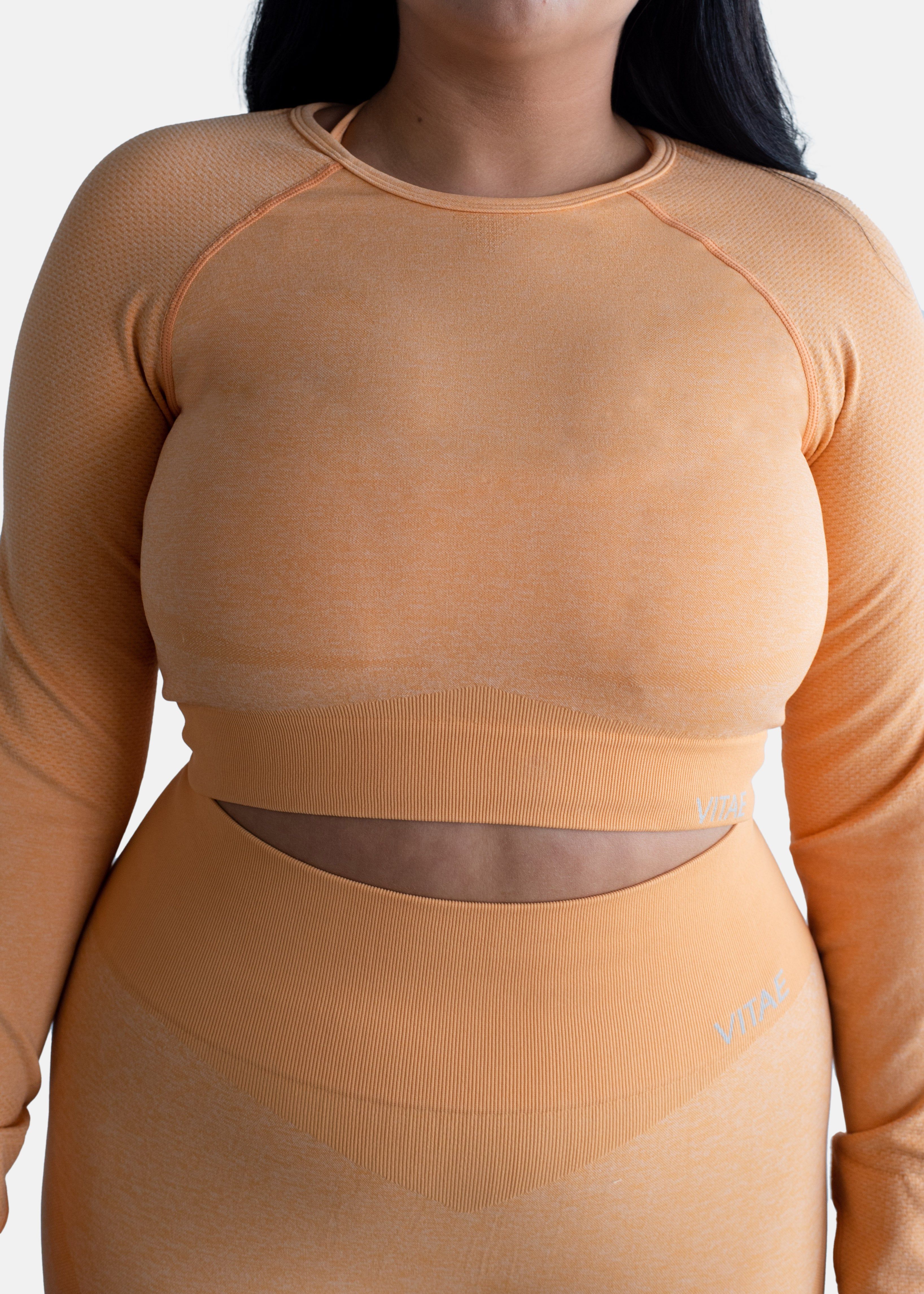 Elevate Long Sleeve Crop Top Tangerine Orange sold by Vitae Apparel product image thumbnail 8