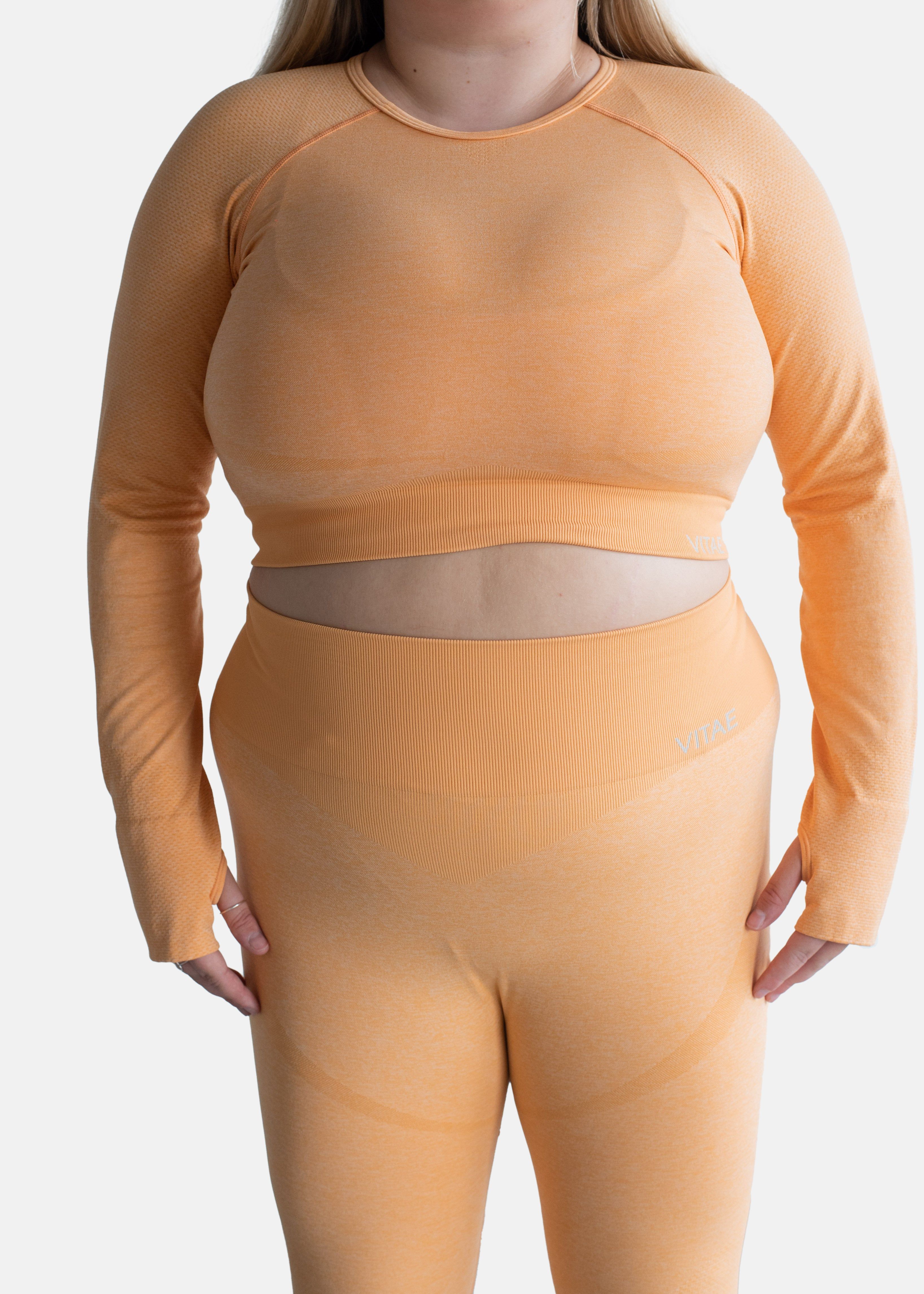 Elevate Long Sleeve Crop Top Tangerine Orange sold by Vitae Apparel product image thumbnail 22
