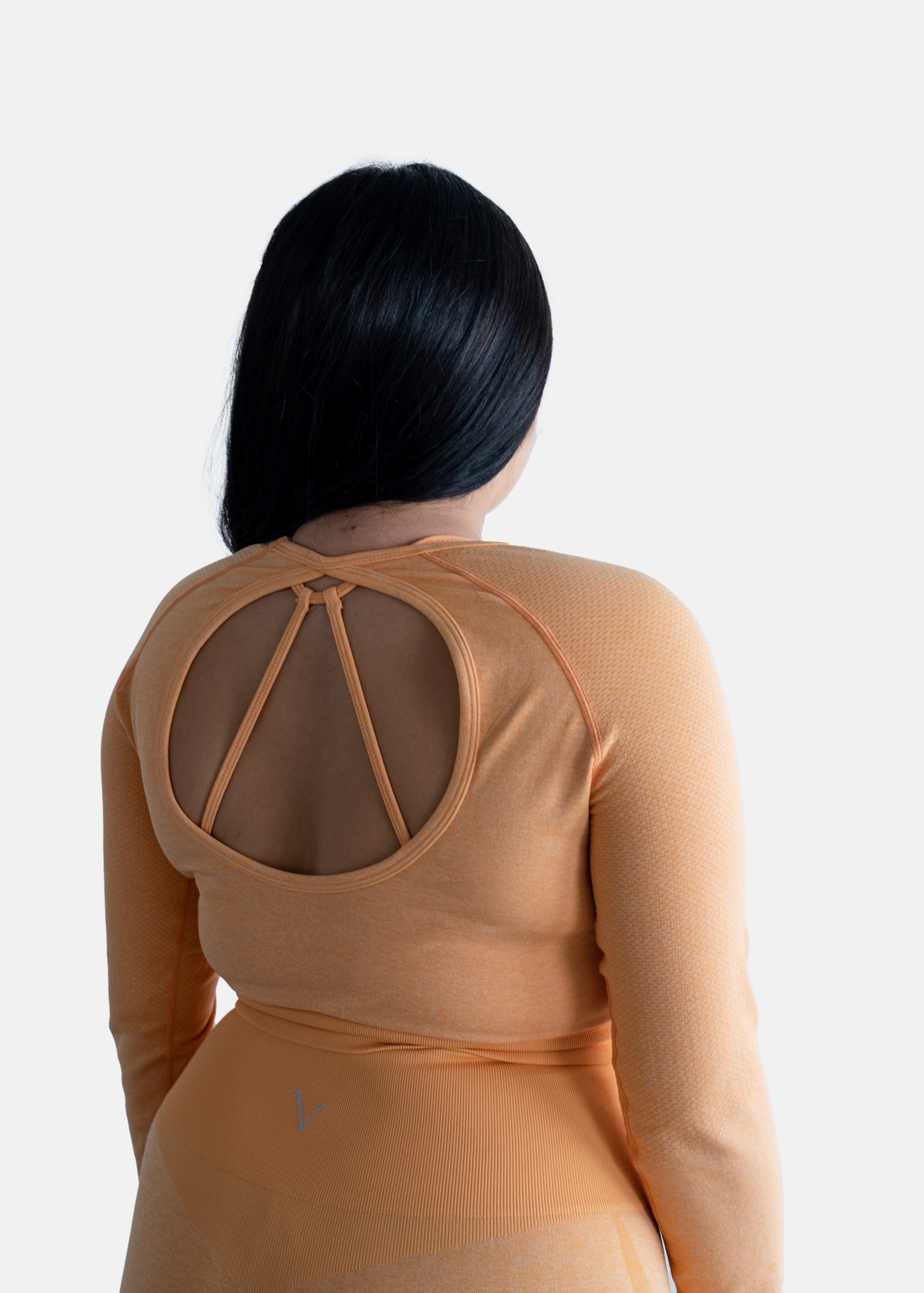 Elevate Long Sleeve Crop Top Tangerine Orange sold by Vitae Apparel product image thumbnail 10
