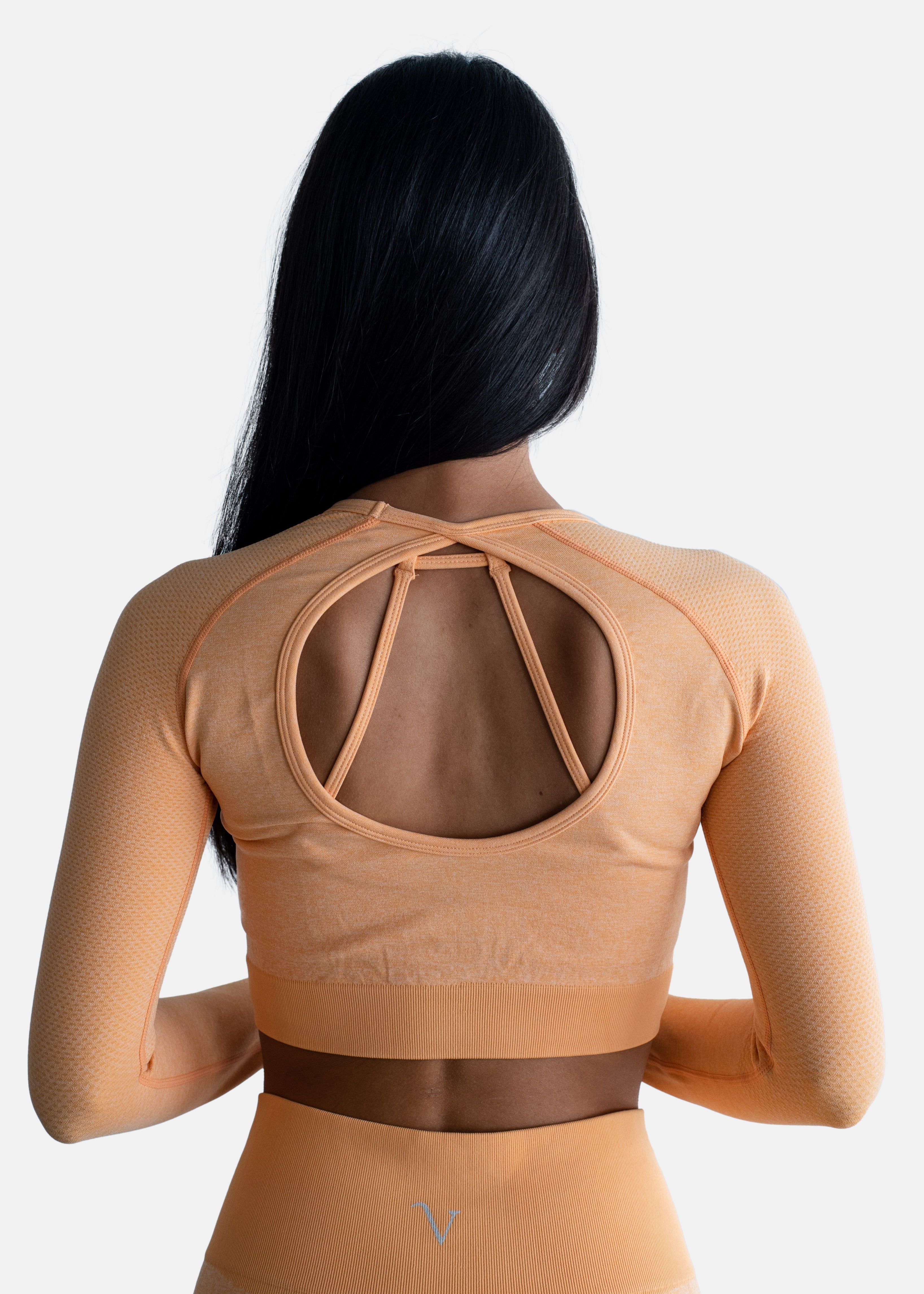 Elevate Long Sleeve Crop Top Tangerine Orange sold by Vitae Apparel product image thumbnail 4
