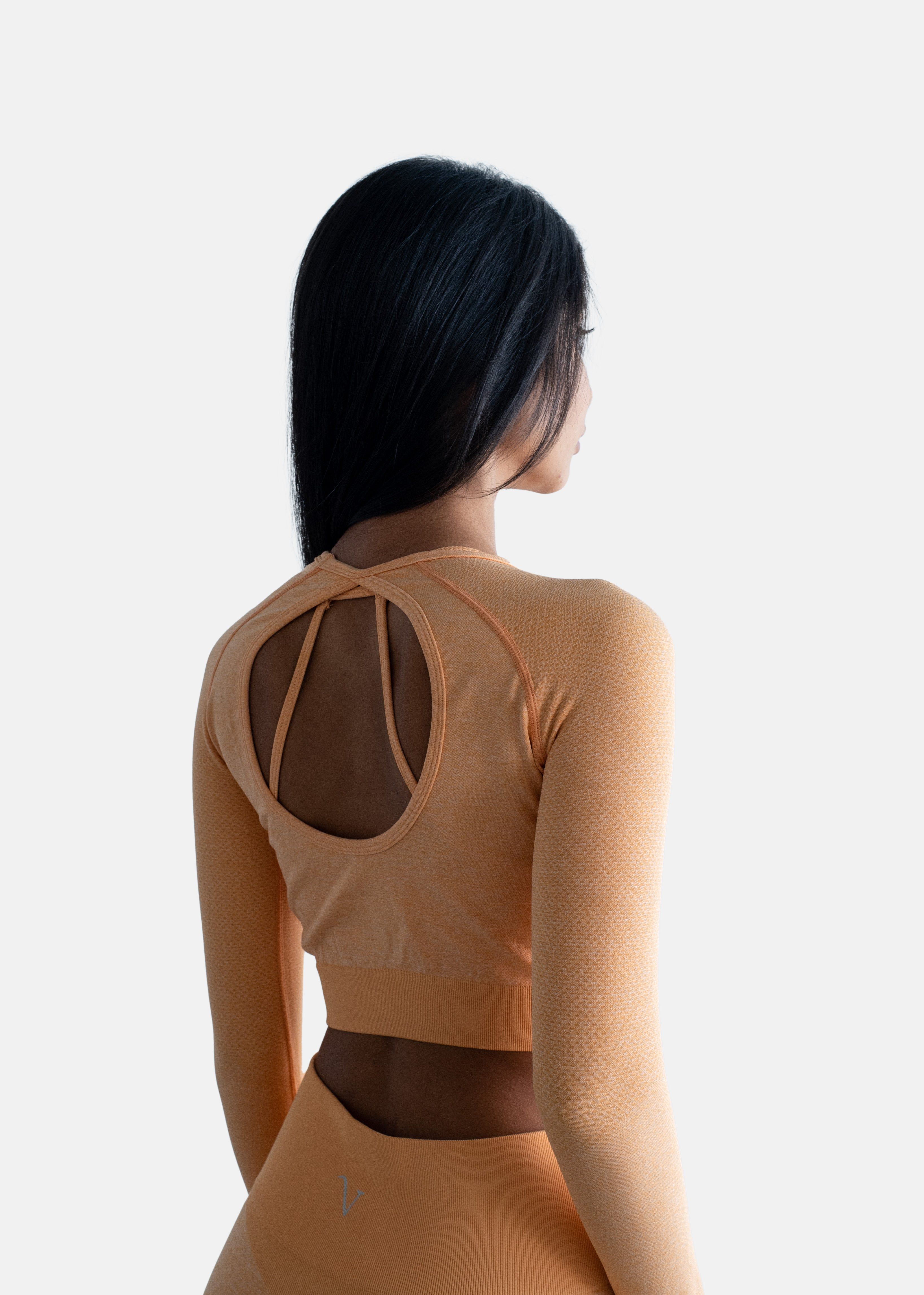 Elevate Long Sleeve Crop Top Tangerine Orange sold by Vitae Apparel product image thumbnail 24