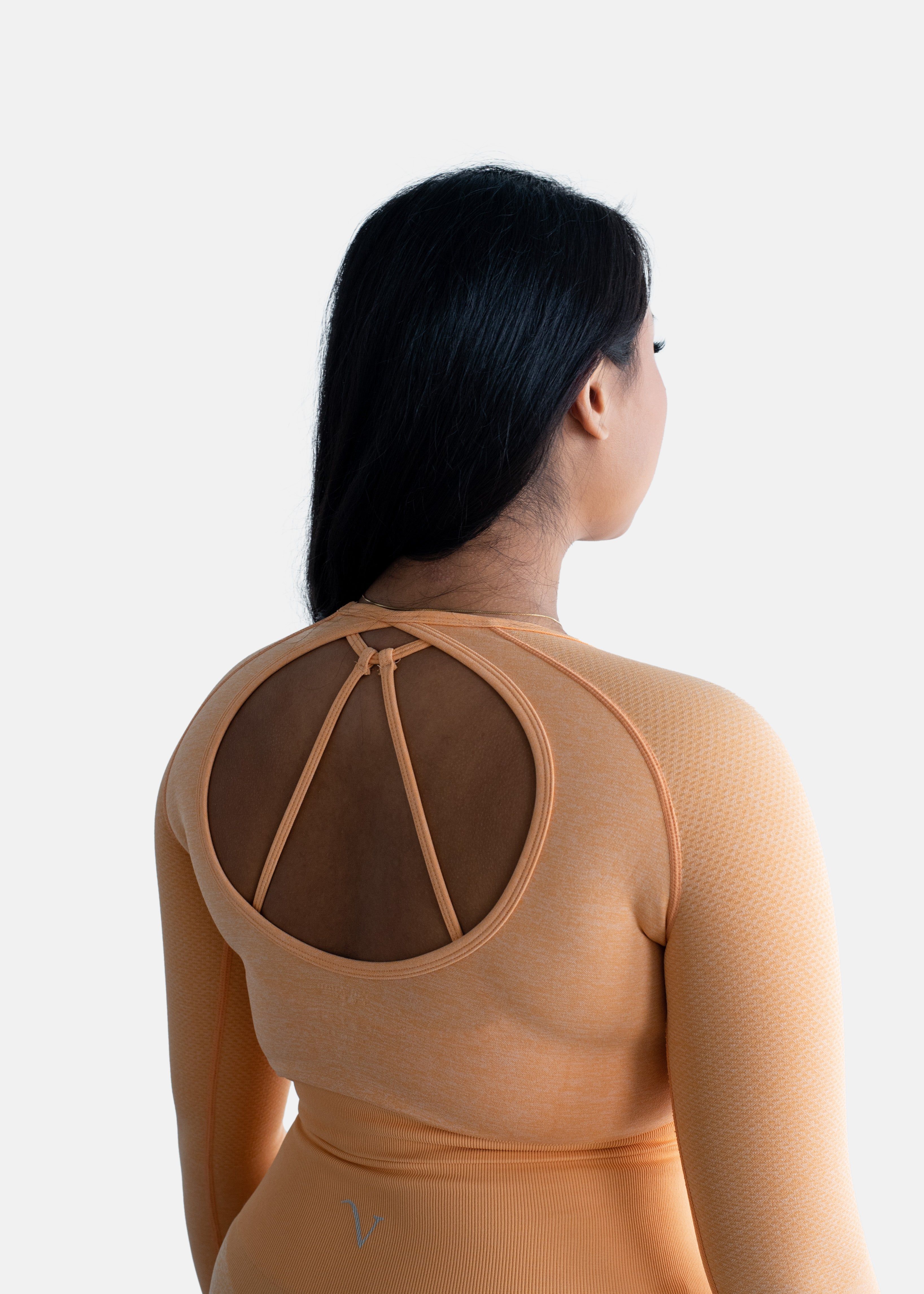 Elevate Long Sleeve Crop Top Tangerine Orange sold by Vitae Apparel product image thumbnail 26