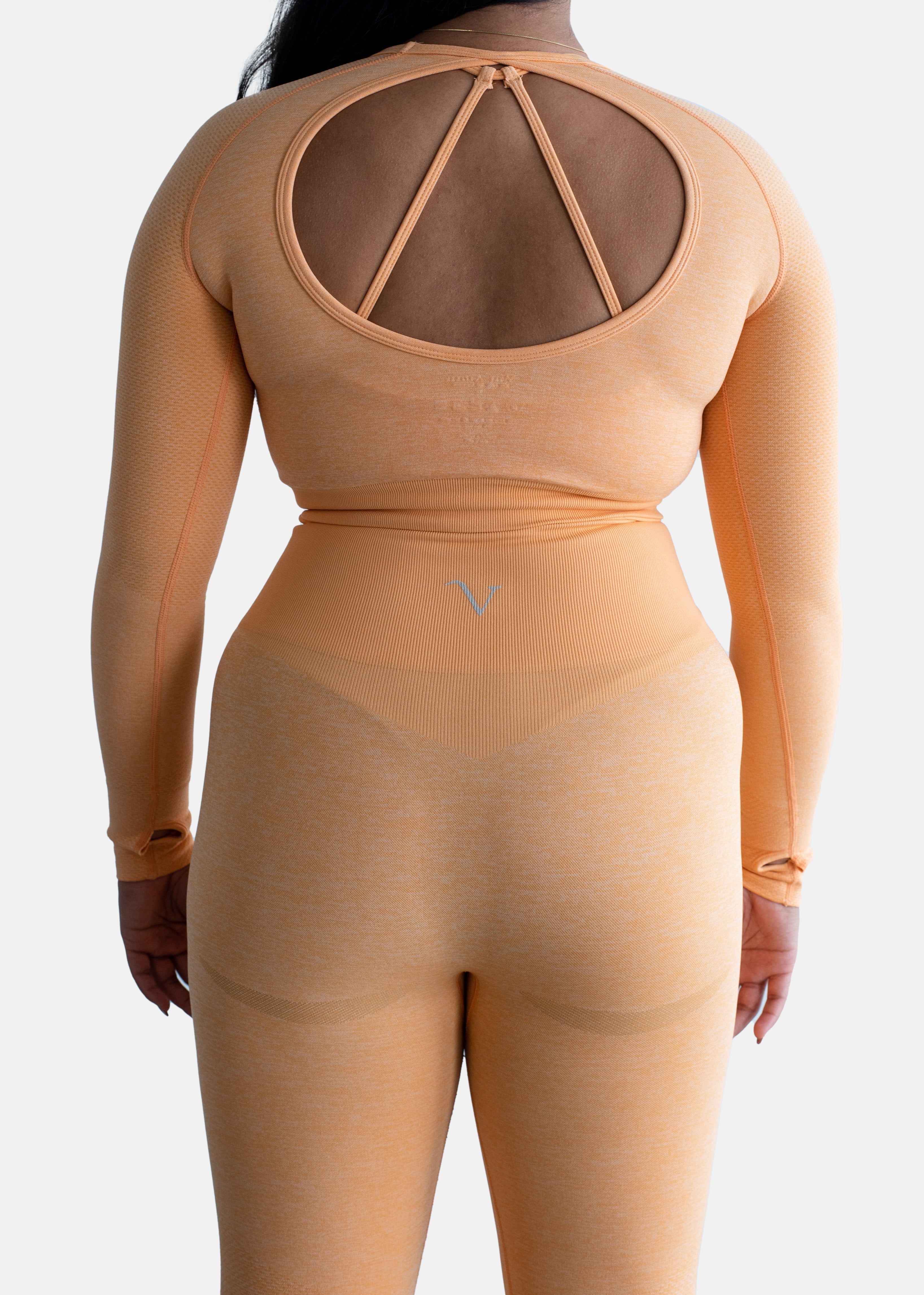 Elevate Long Sleeve Crop Top Tangerine Orange sold by Vitae Apparel product image thumbnail 15