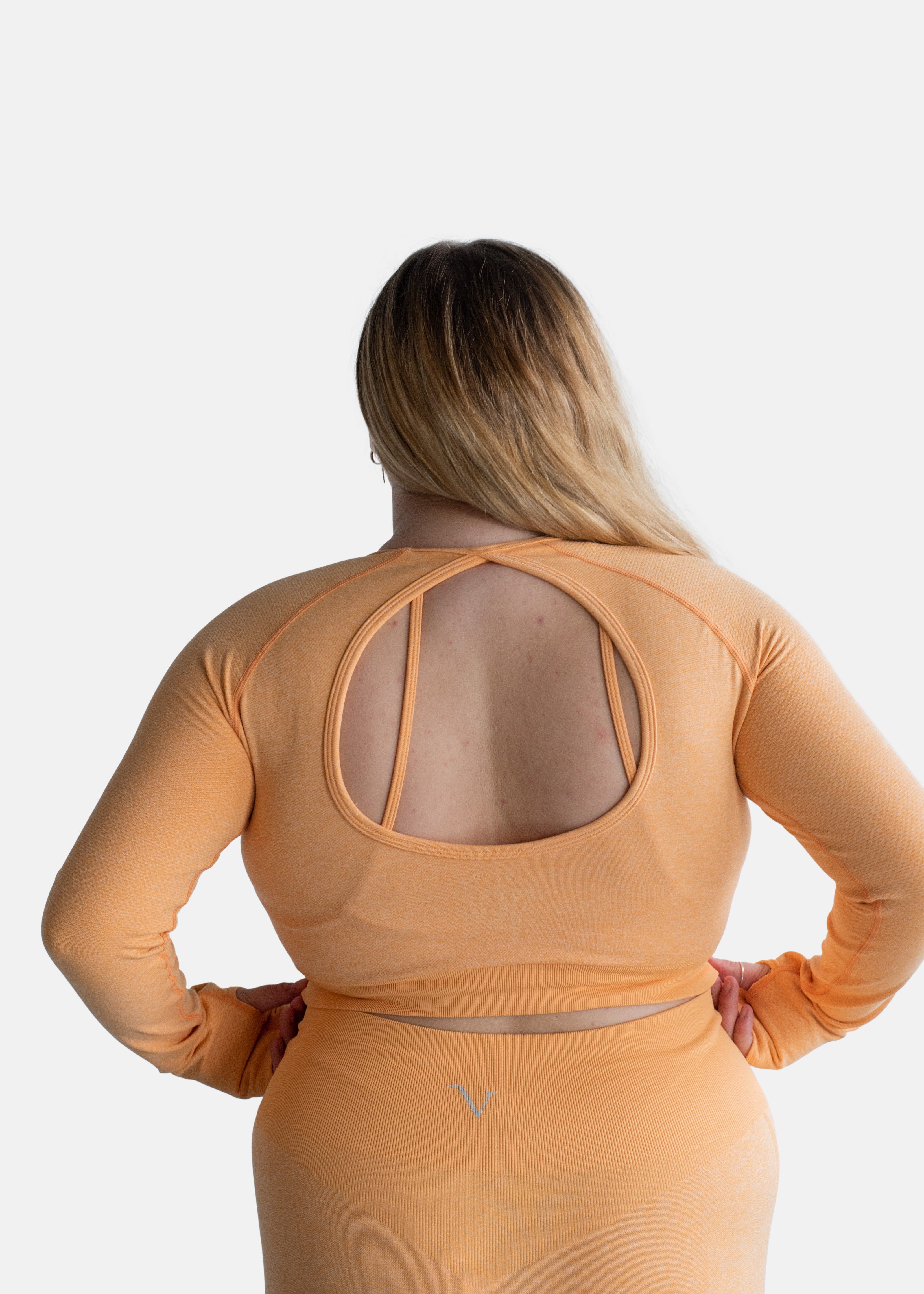 Elevate Long Sleeve Crop Top Tangerine Orange sold by Vitae Apparel product image thumbnail 21