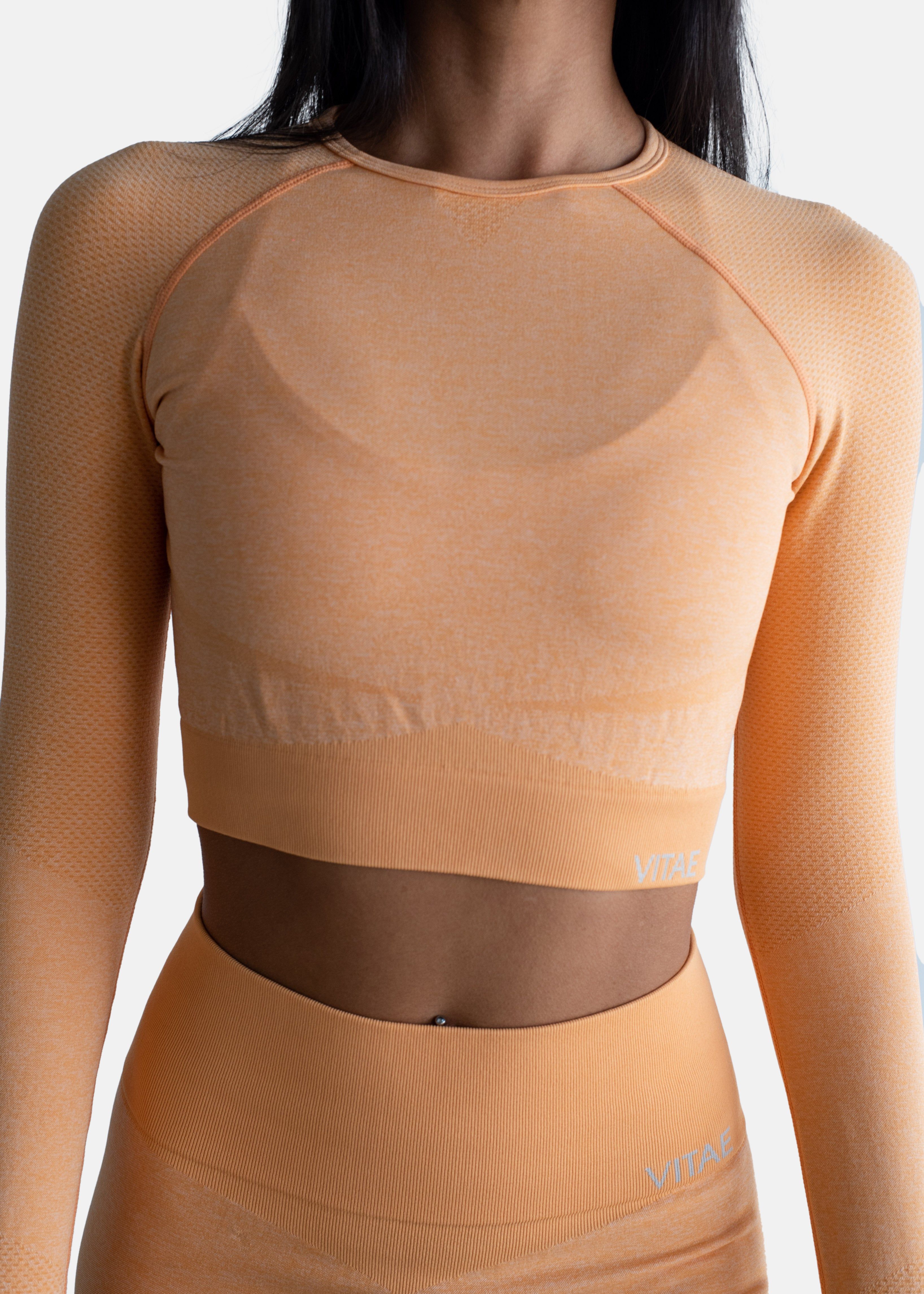 Elevate Long Sleeve Crop Top Tangerine Orange sold by Vitae Apparel product image thumbnail 23