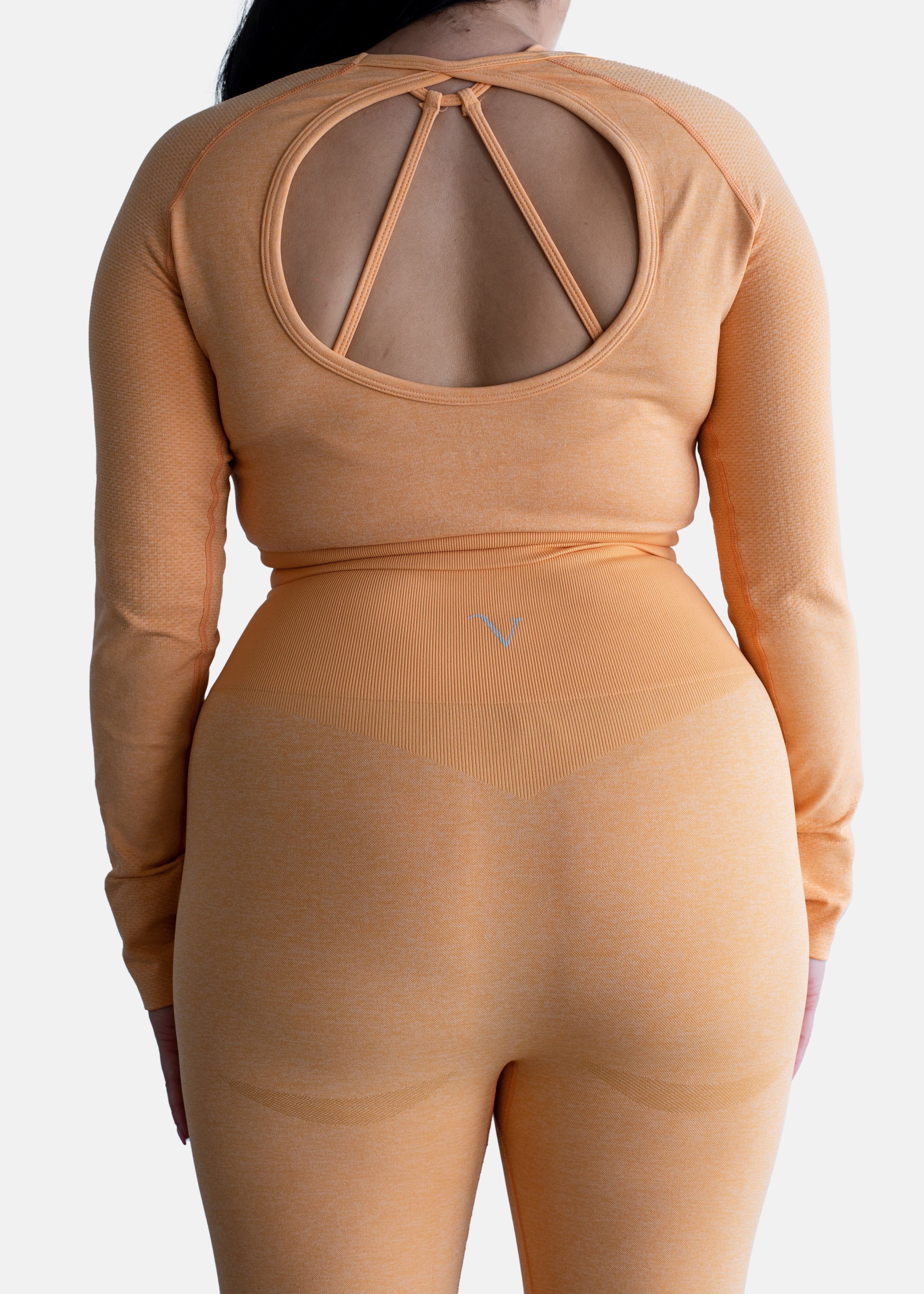 Elevate Long Sleeve Crop Top Tangerine Orange sold by Vitae Apparel product image thumbnail 9