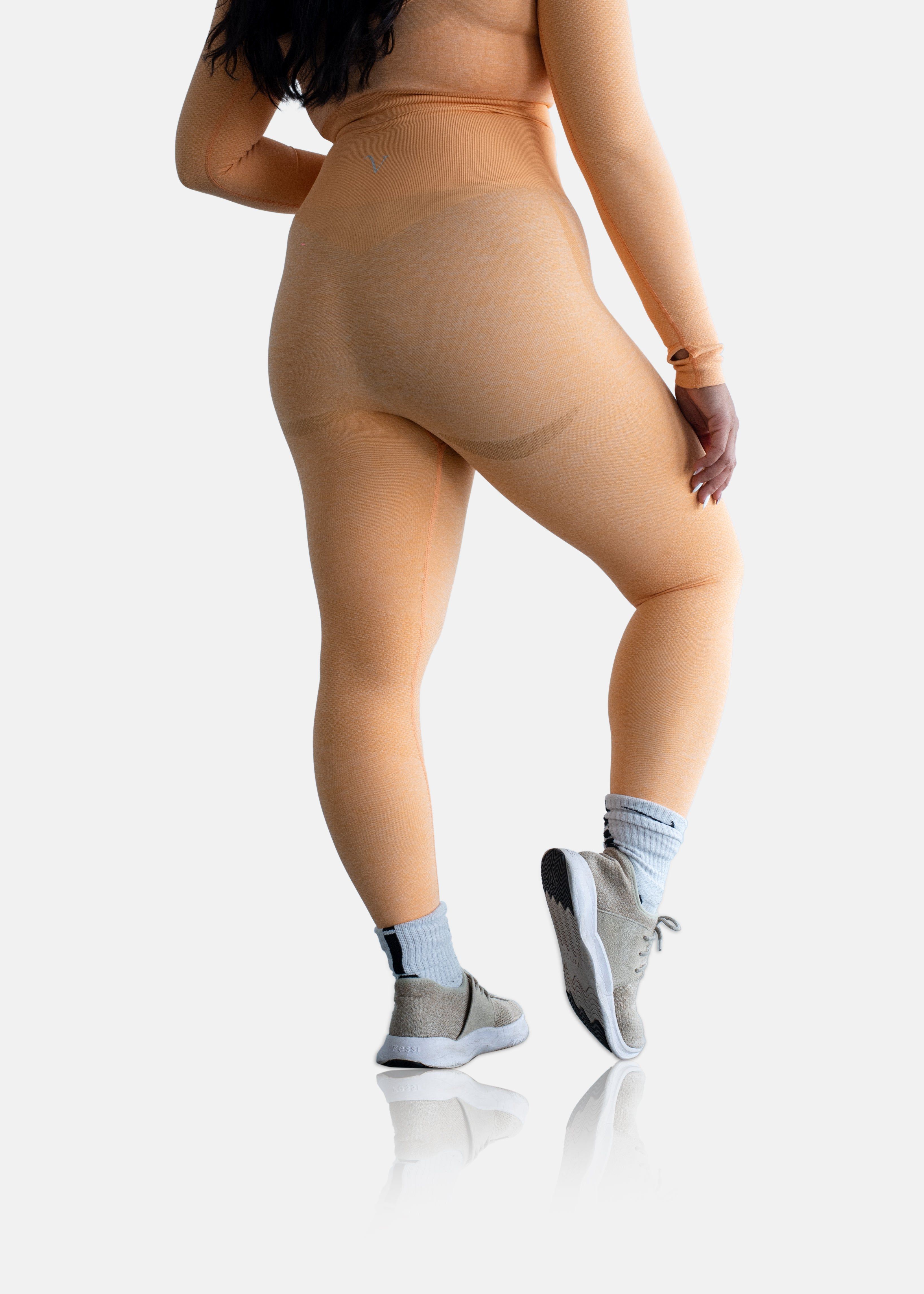 Power Move Seamless Leggings Tangerine Orange sold by Vitae Apparel product image thumbnail 3