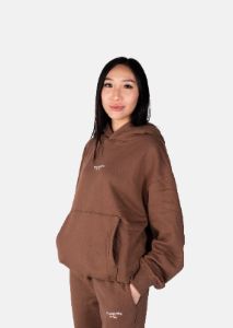 Inhale, Exhale Oversized Hoodie Cocoa Brown sold by Vitae Apparel