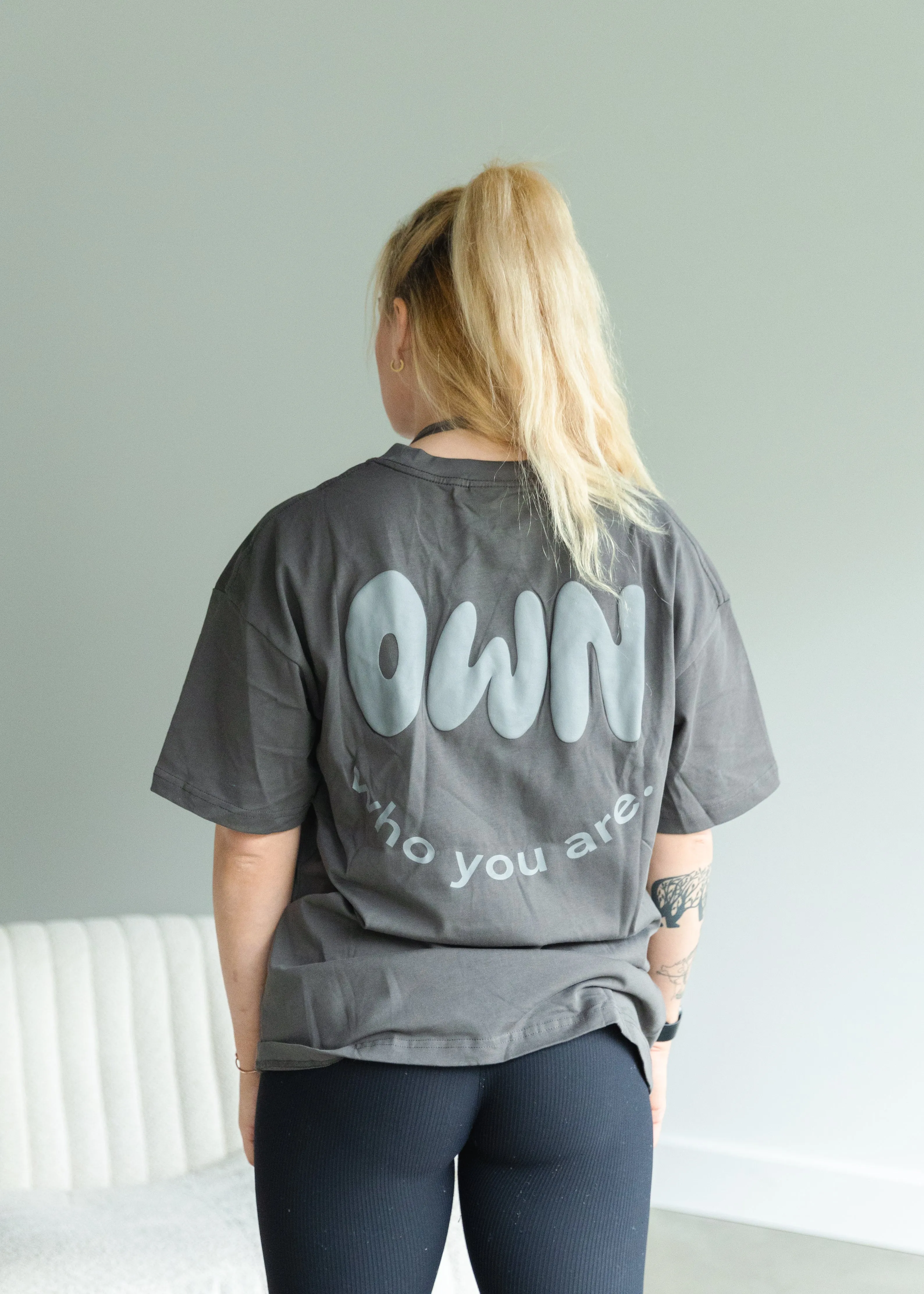 Own Who You Are Oversized Pump T-Shirt Charcoal Grey sold by Vitae Apparel product image thumbnail 5