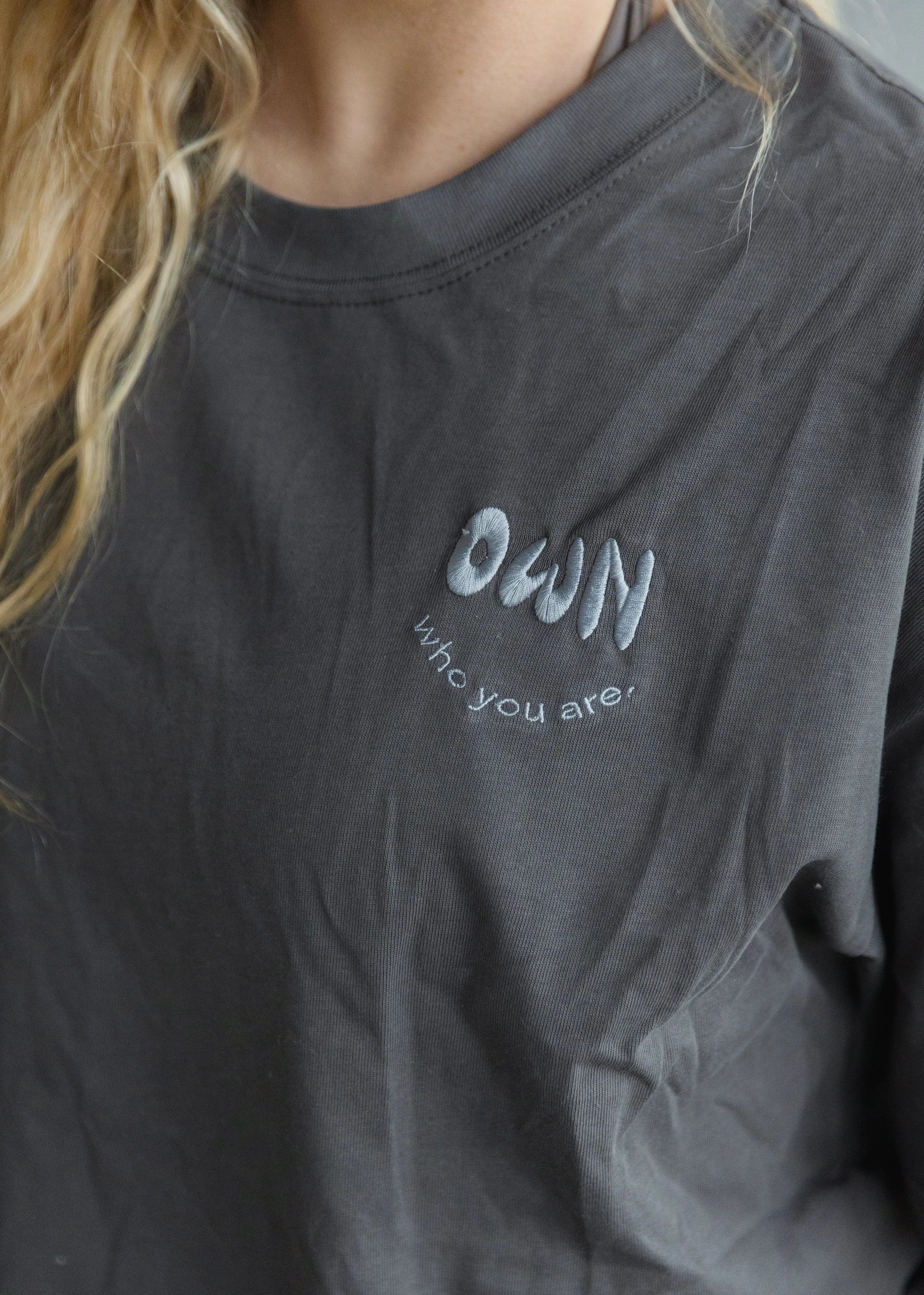 Own Who You Are Oversized Pump T-Shirt Charcoal Grey sold by Vitae Apparel product image thumbnail 2