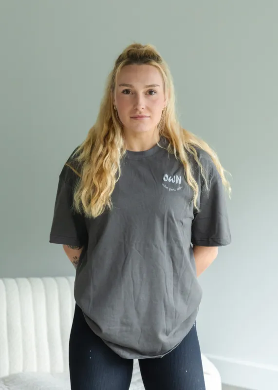 Own Who You Are Oversized Pump T-Shirt Charcoal Grey sold by Vitae Apparel