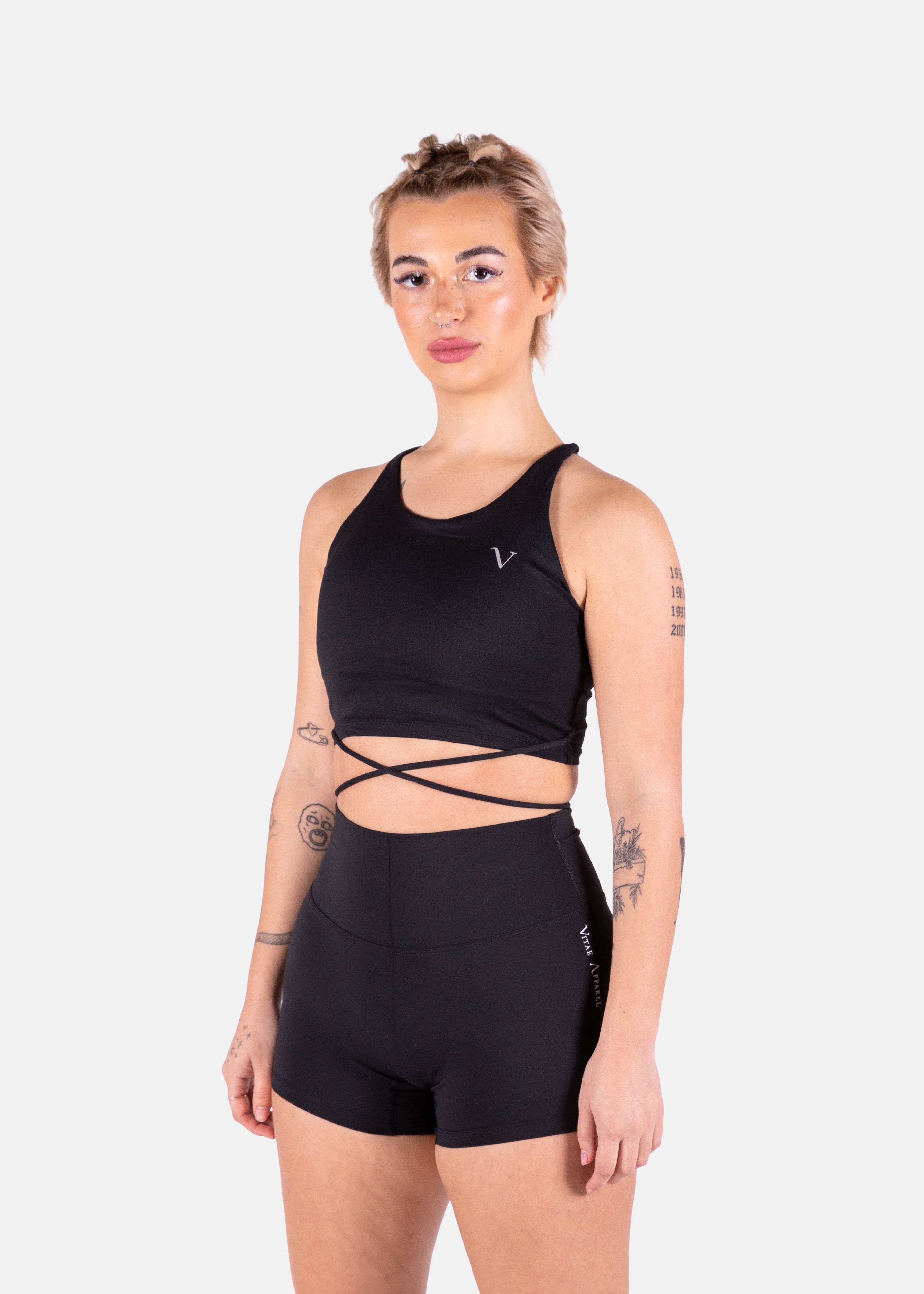 Ultra Wrapped-Up Crop Tank Black sold by Vitae Apparel product image thumbnail 3
