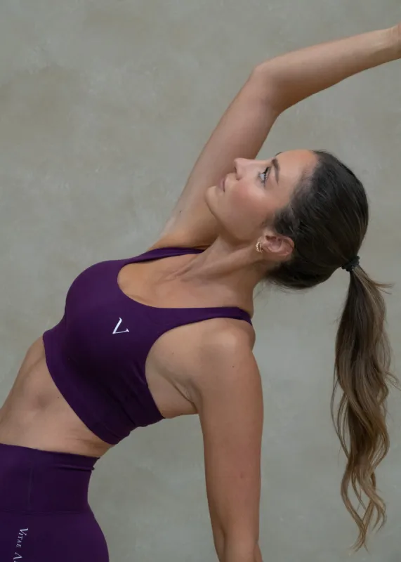 Hyper Run Sports Bra Dark Violet sold by Vitae Apparel