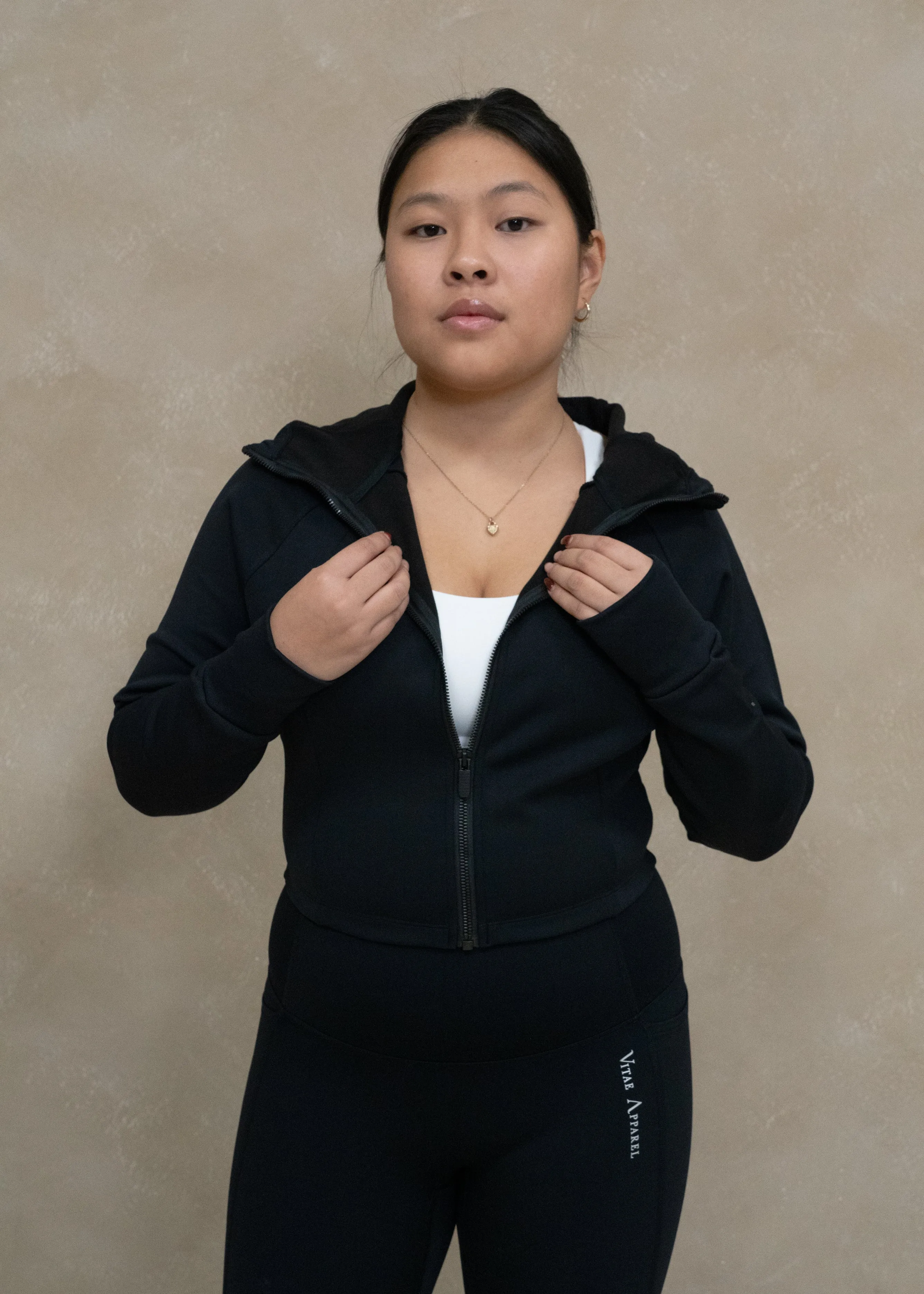 Core Fleeced Full-Zip Hoodie Jacket Black sold by Vitae Apparel product image thumbnail 3