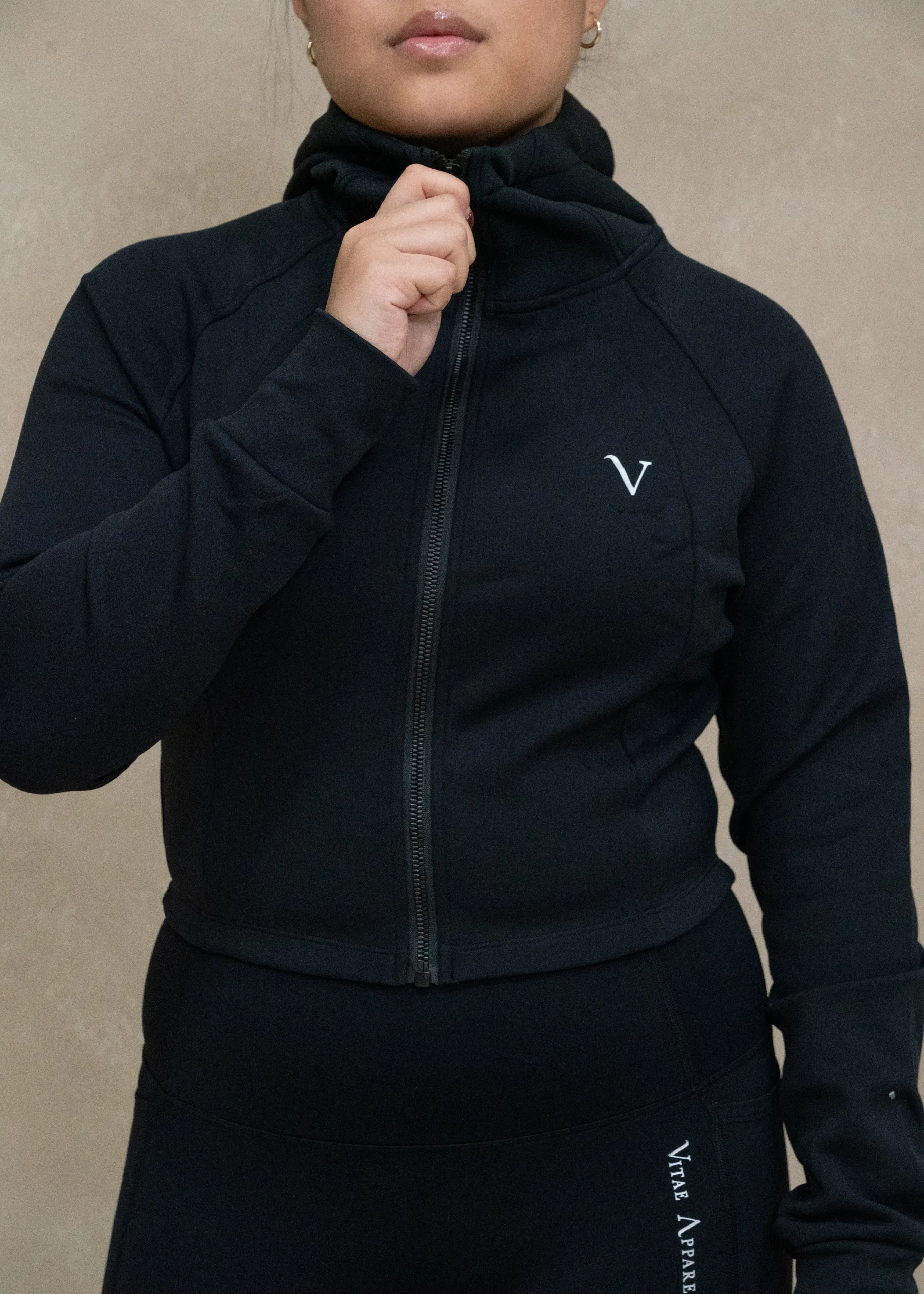 Core Fleeced Full-Zip Hoodie Jacket Black sold by Vitae Apparel