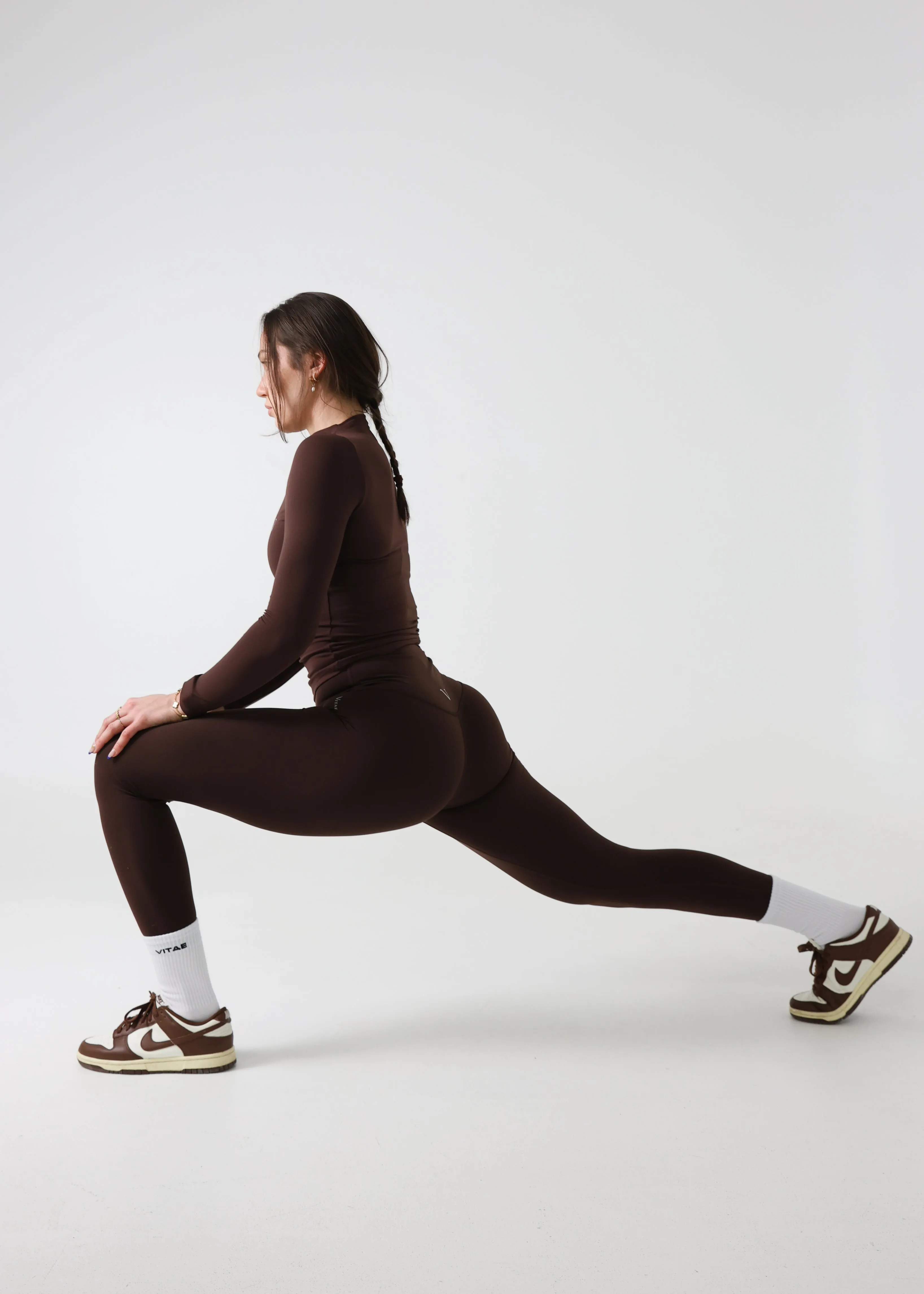 SculptLite Turtle Neck Long Sleeve Top Dark Brown sold by Vitae Apparel product image thumbnail 5