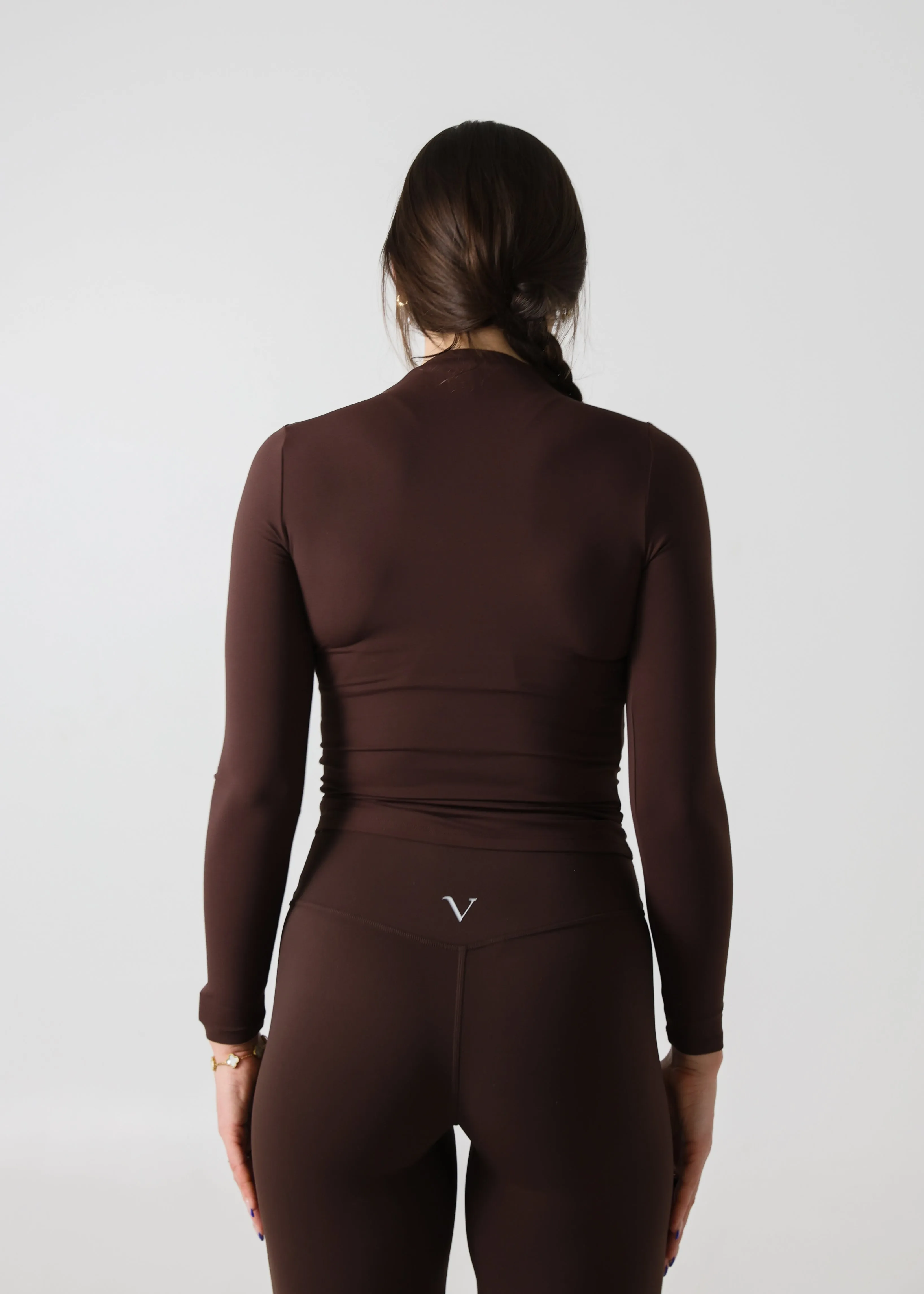 SculptLite Turtle Neck Long Sleeve Top Dark Brown sold by Vitae Apparel product image thumbnail 4