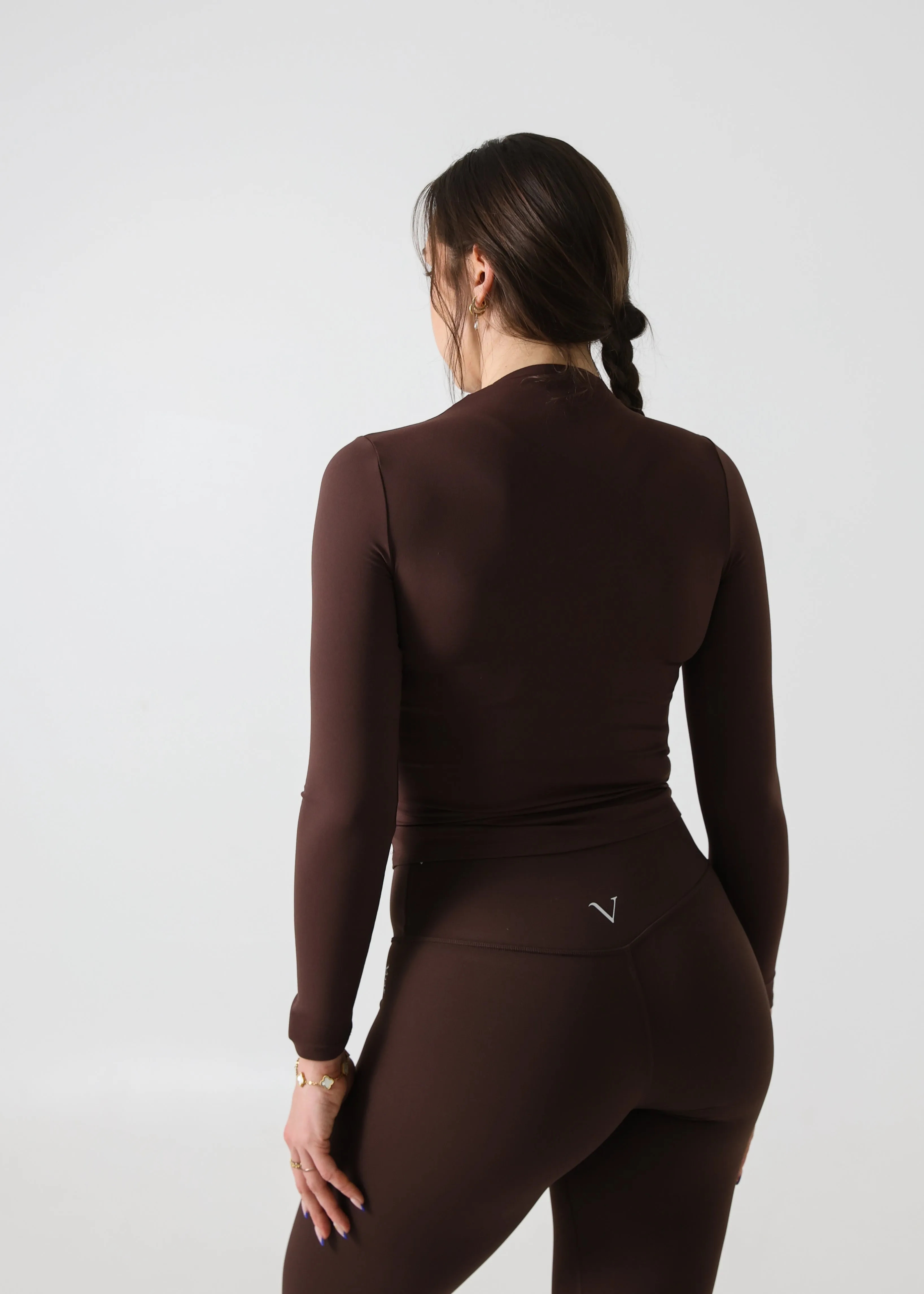 SculptLite Turtle Neck Long Sleeve Top Dark Brown sold by Vitae Apparel product image thumbnail 3