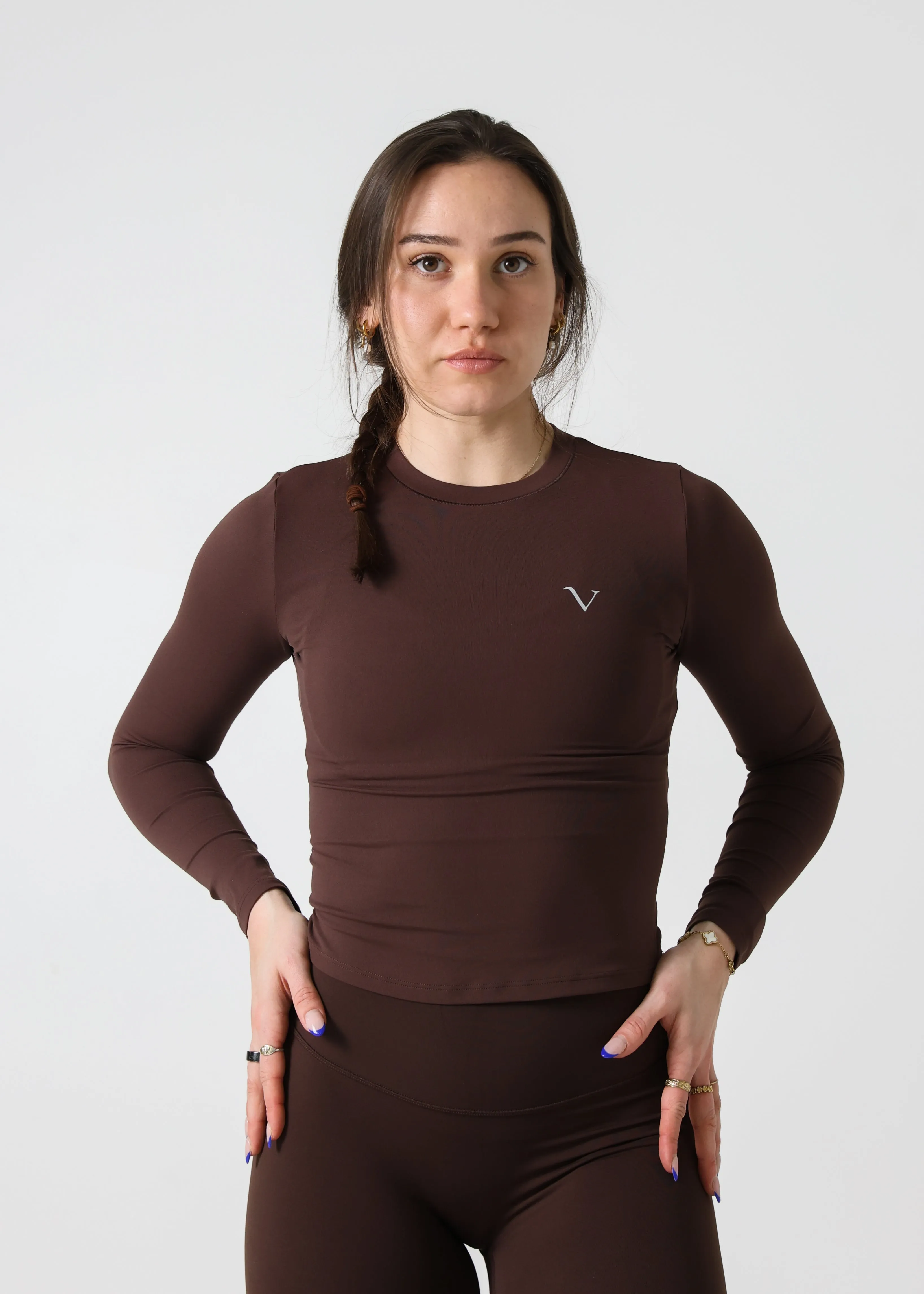 SculptLite Active Long Sleeve Top Dark Brown sold by Vitae Apparel product image thumbnail 2