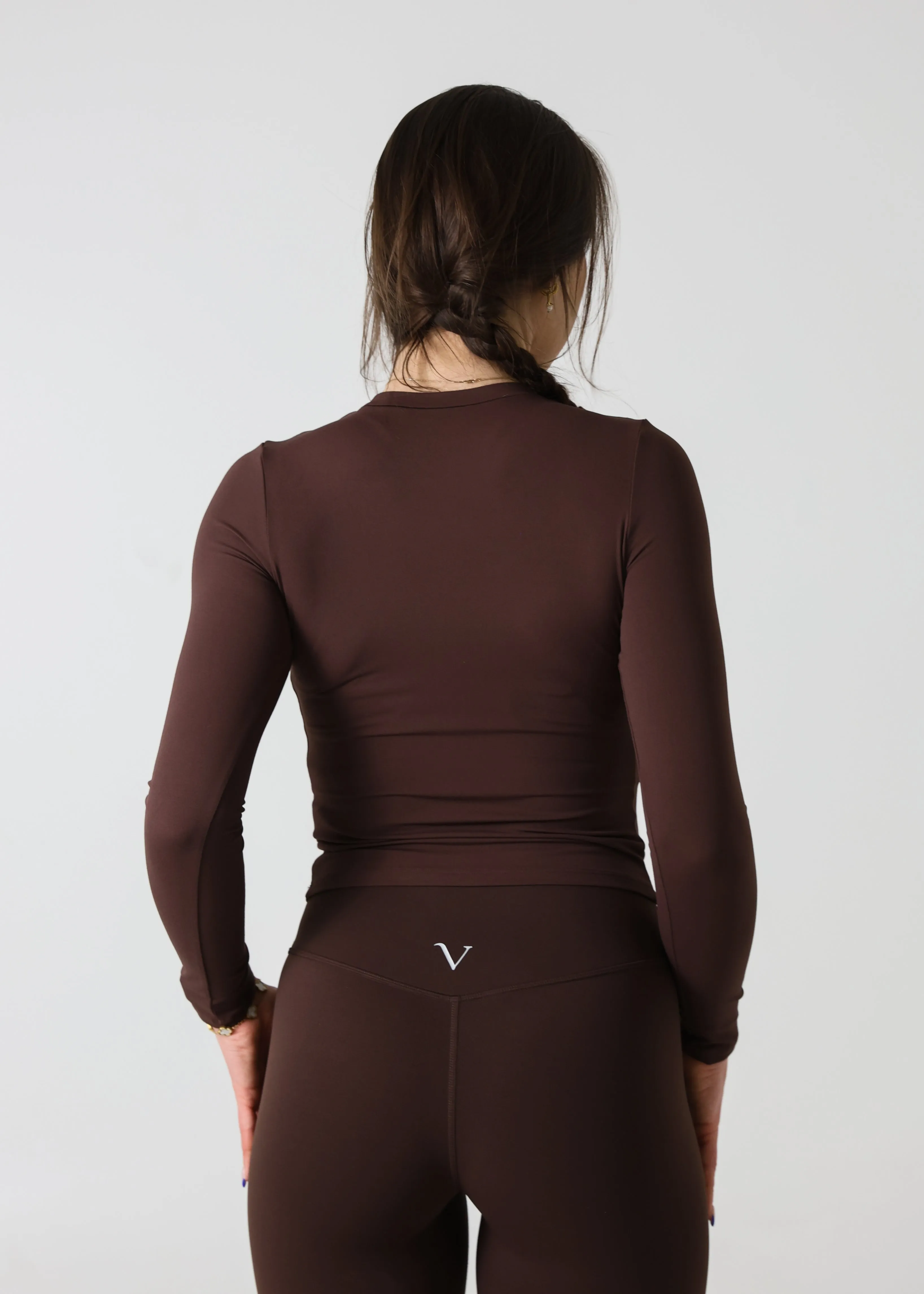 SculptLite Active Long Sleeve Top Dark Brown sold by Vitae Apparel product image thumbnail 3