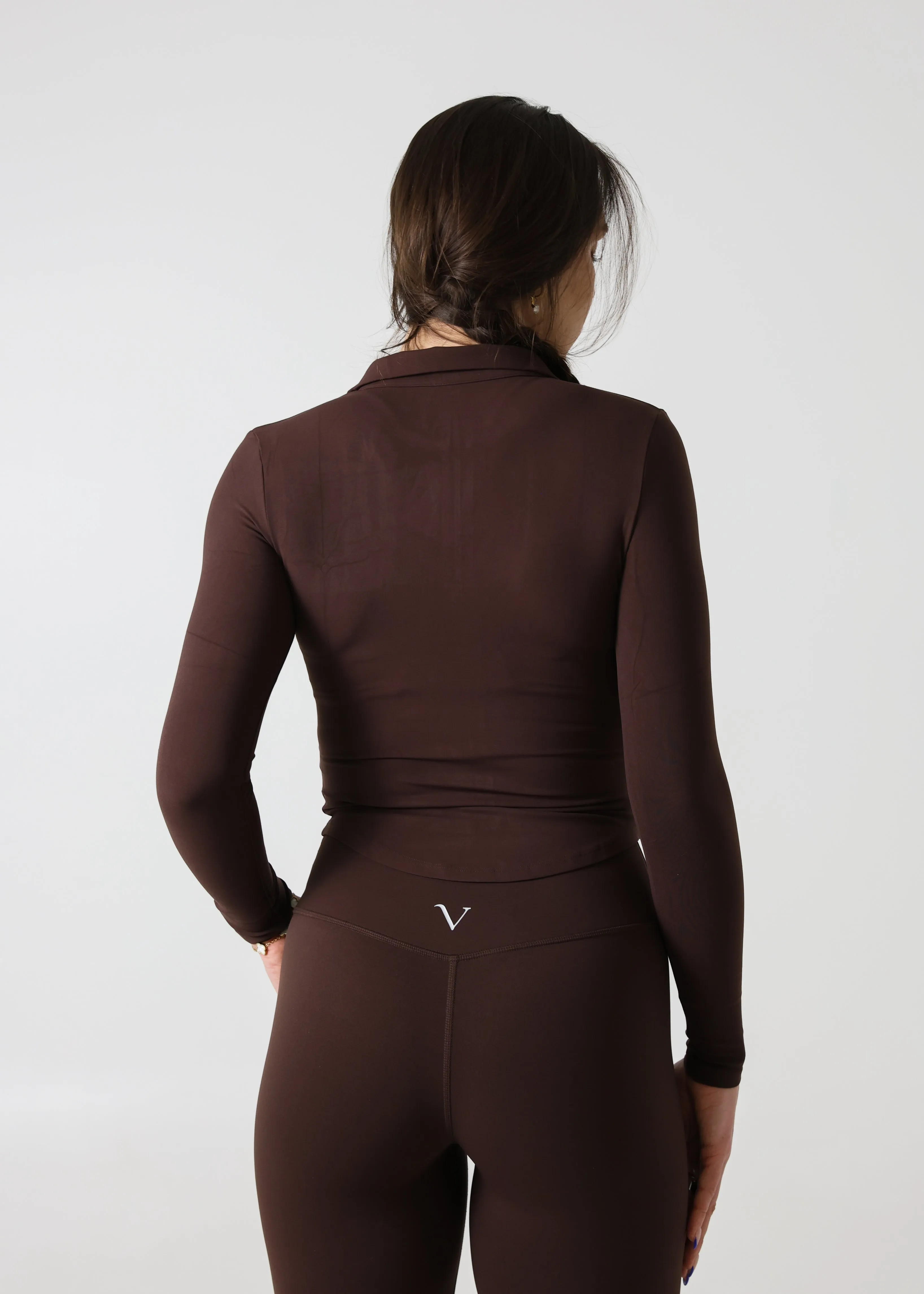 SculptLite Base Quarter Zip Long Sleeve Dark Brown sold by Vitae Apparel product image thumbnail 3