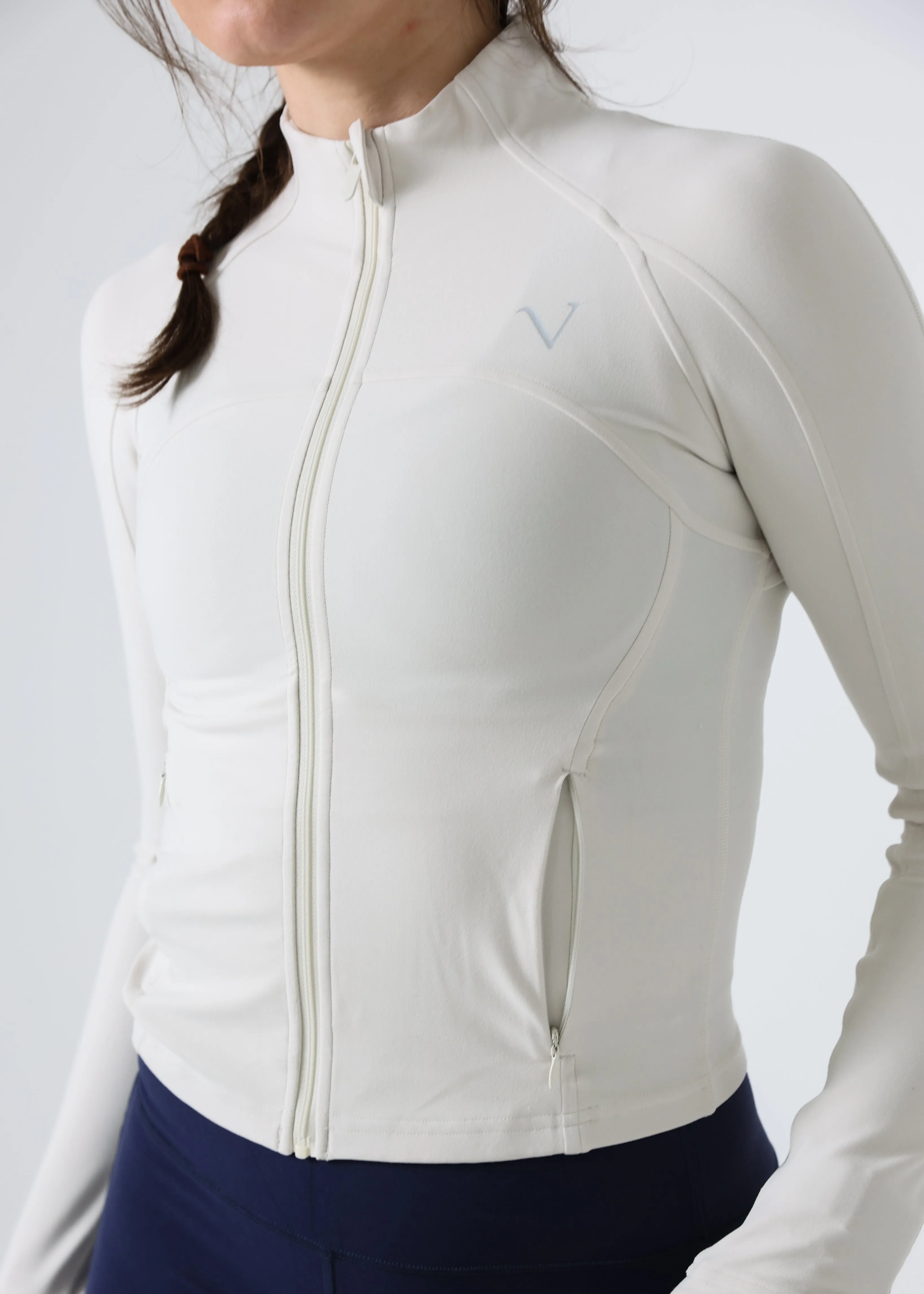 SculptLite Active Full-Zip Jacket Oat White sold by Vitae Apparel product image thumbnail 2