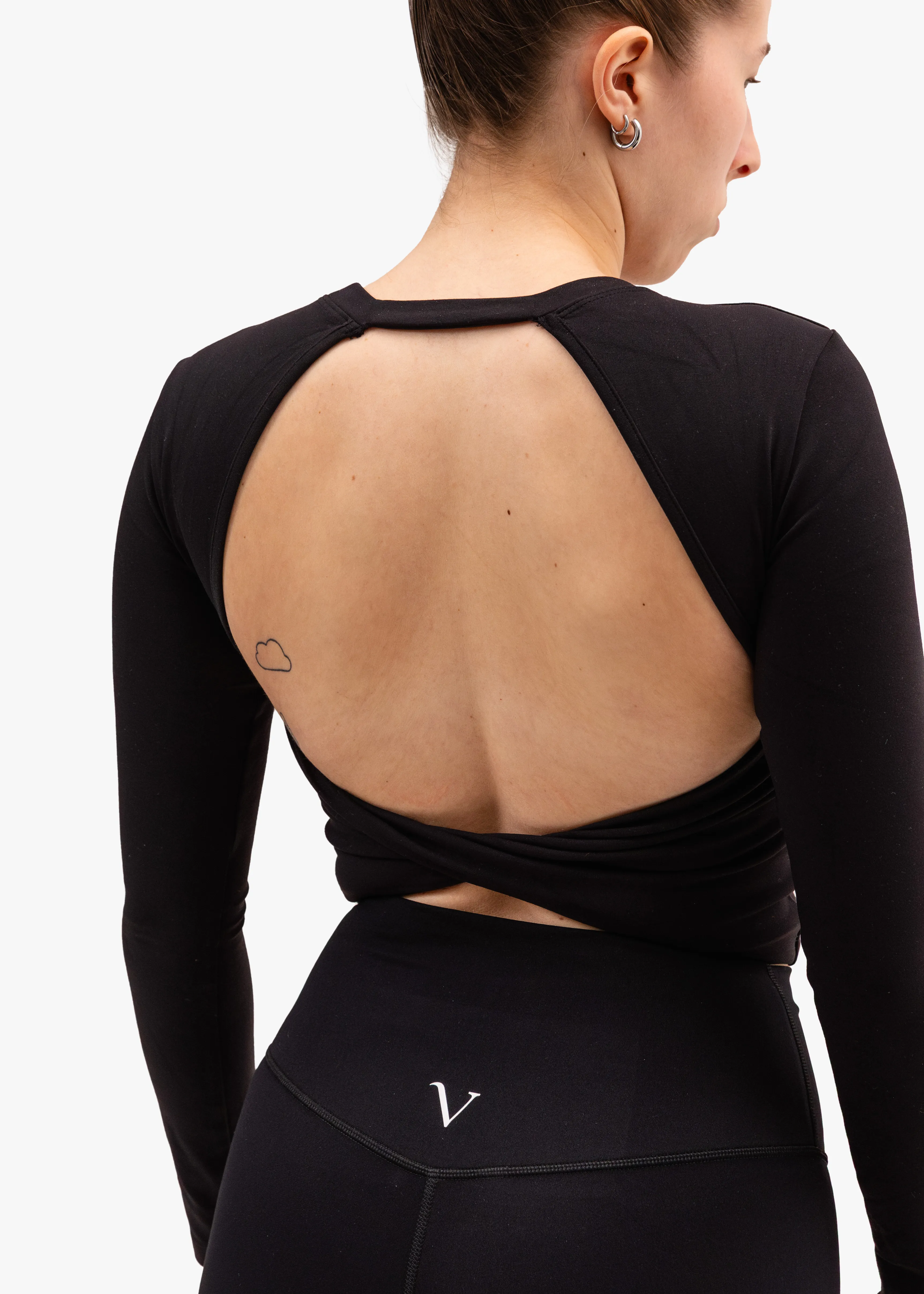 Hyper Cutout Cropped Long Sleeve Black sold by Vitae Apparel product image thumbnail 3