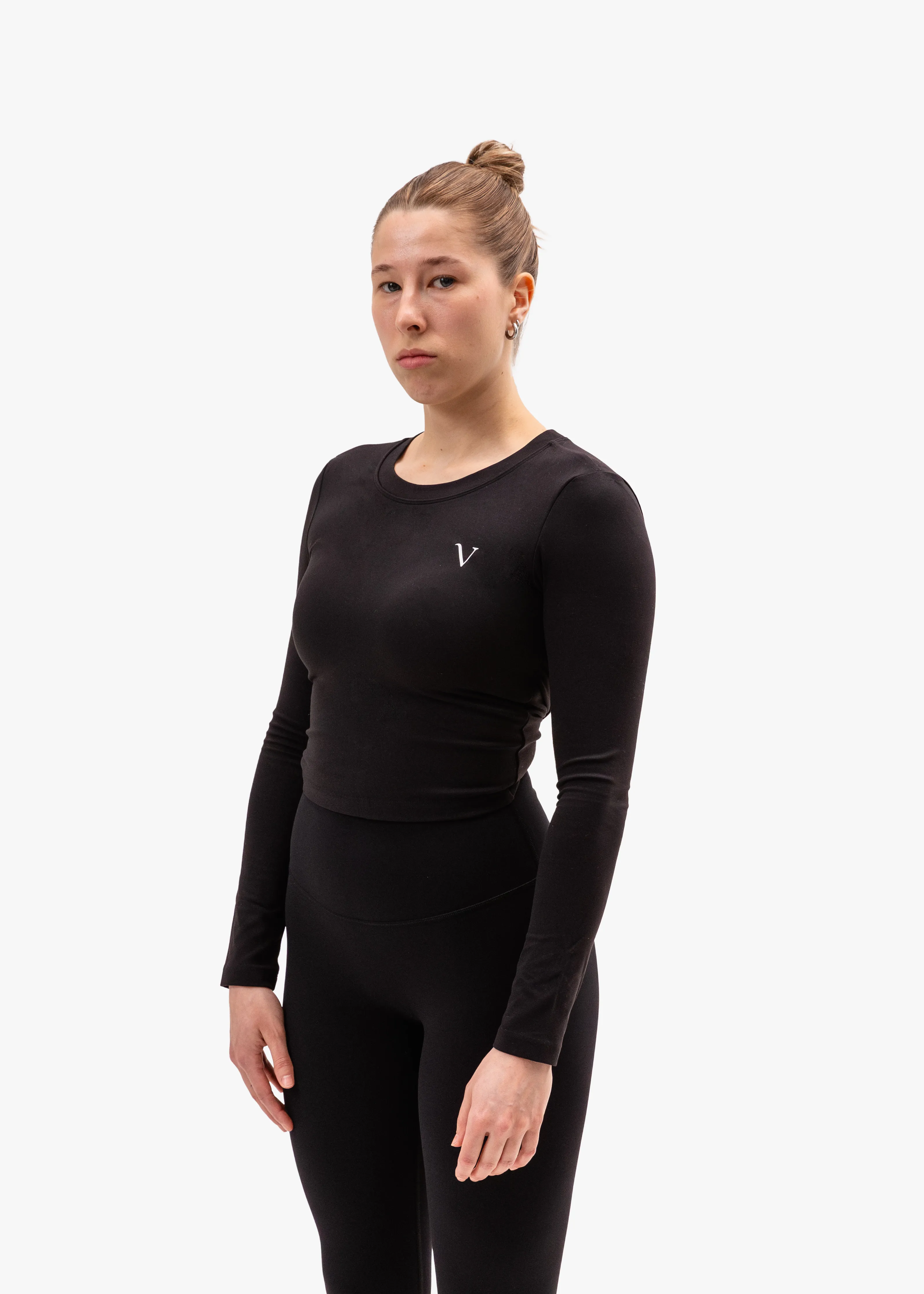 Hyper Cutout Cropped Long Sleeve Black sold by Vitae Apparel