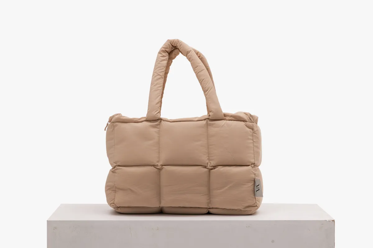 Be Confident, Be You Puffer Bag Beige sold by Vitae Apparel