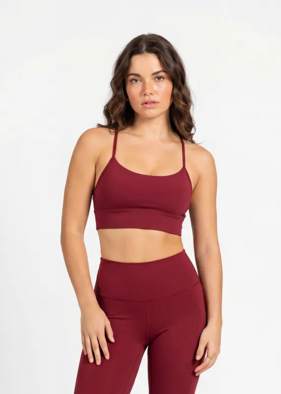 Ultra Flow Sports Bra Cherry Red made by Vitae Apparel