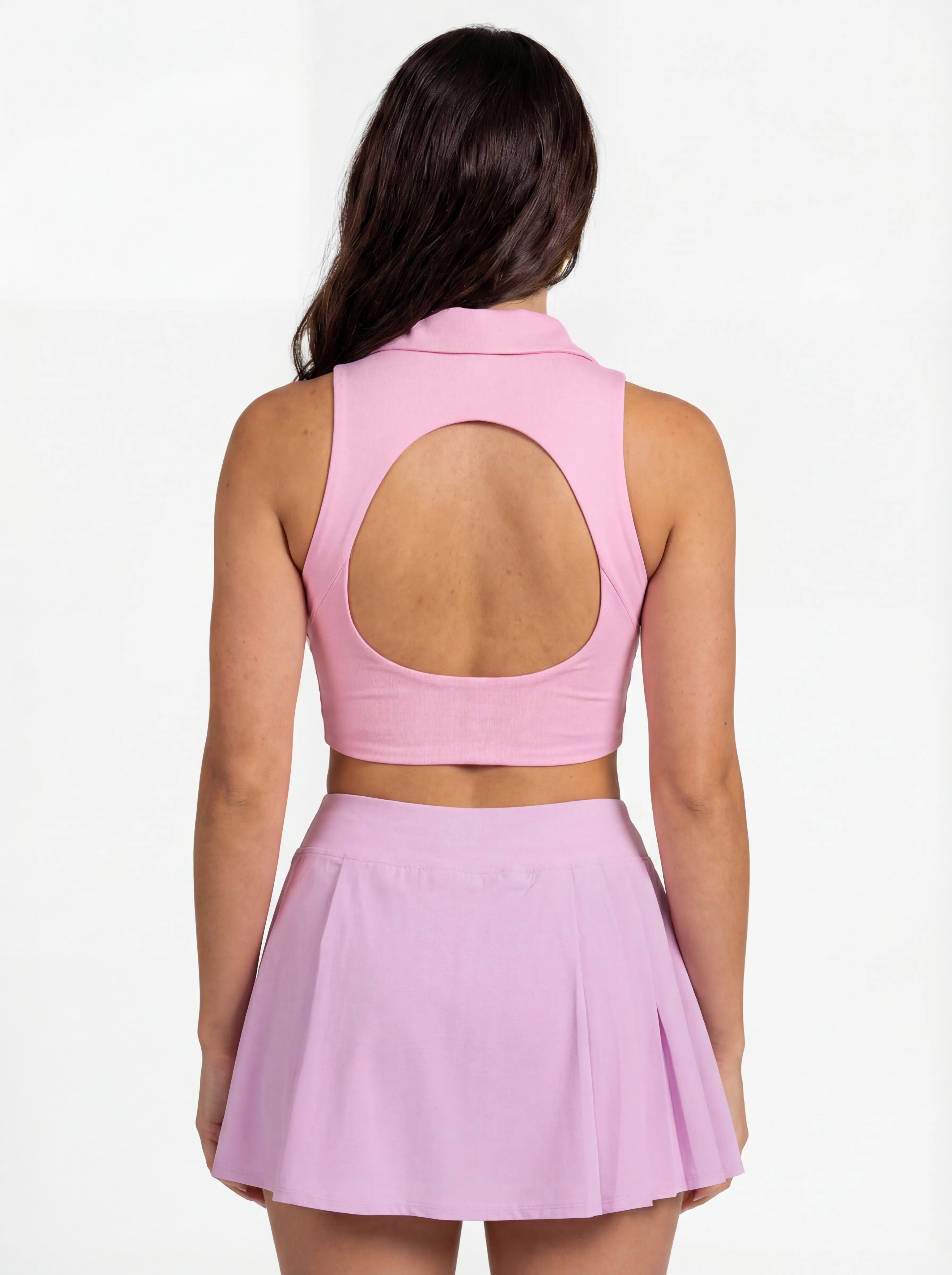 Hyper Cutout Polo Top Blush Pink sold by Vitae Apparel product image thumbnail 2