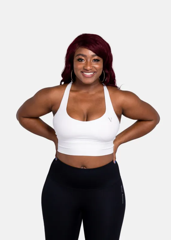 Ultra Flex Sports Bra White sold by Vitae Apparel