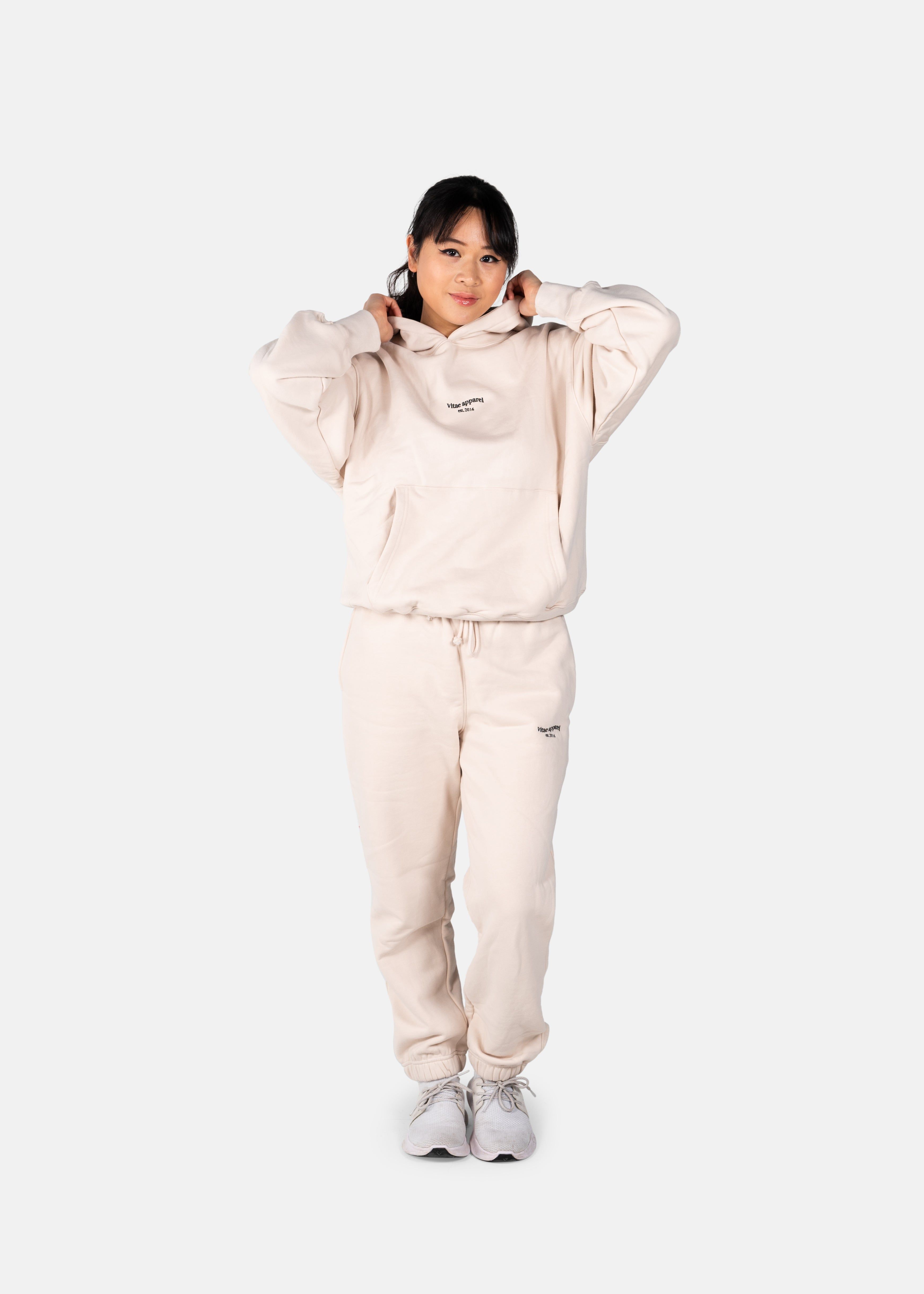 Inhale, Exhale Oversized Hoodie Oat Milk White sold by Vitae Apparel product image thumbnail 10
