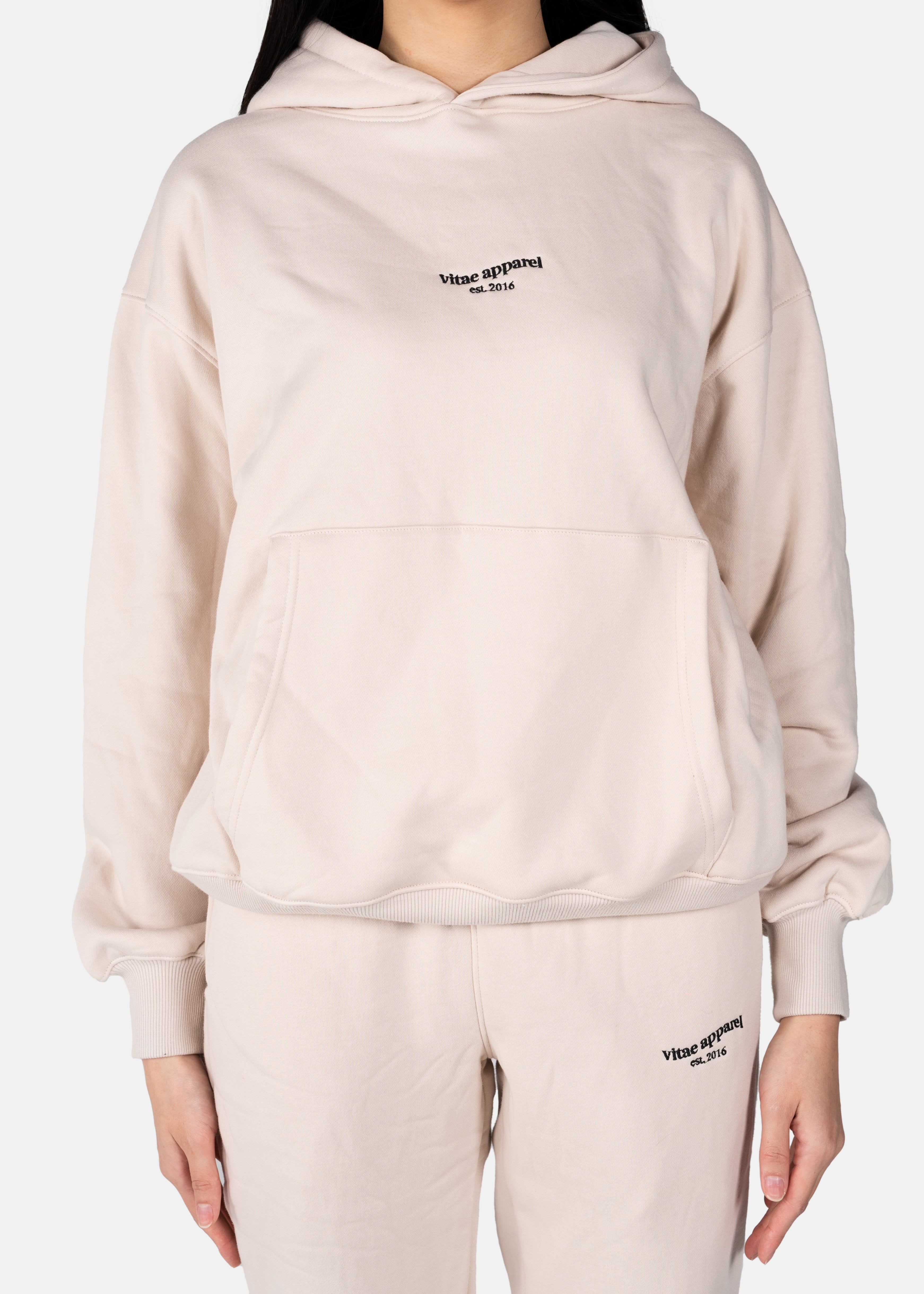 Inhale, Exhale Oversized Hoodie Oat Milk White sold by Vitae Apparel product image thumbnail 2