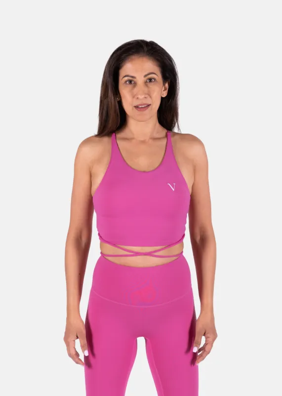 Ultra Wrapped-Up Crop Tank Fuchsia Pink sold by Vitae Apparel