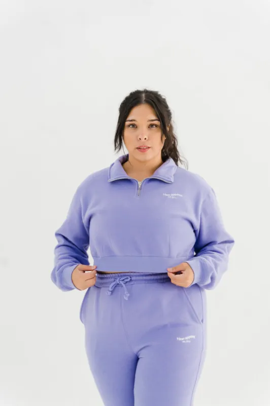 Manifest It Quarter Zip Sweater Periwinkle Purple sold by Vitae Apparel