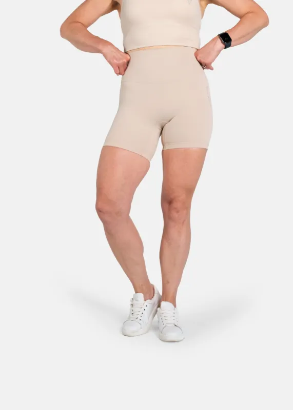 Ultra Cycling Seamless Shorts Light Beige sold by Vitae Apparel