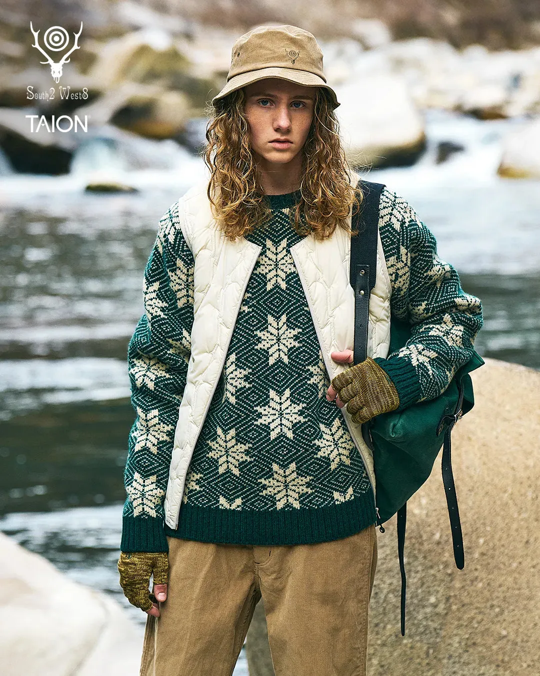 South2 West8 x TAION Crewneck Zip Down Vest <RW697> sold by Taion product image thumbnail 2