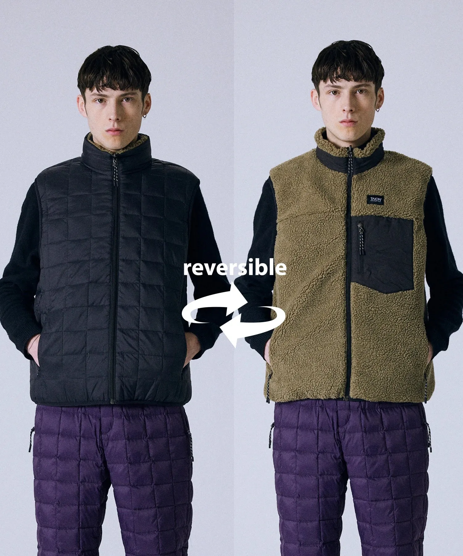 Unisex Mountain Reversible Down x Boa Vest sold by Taion