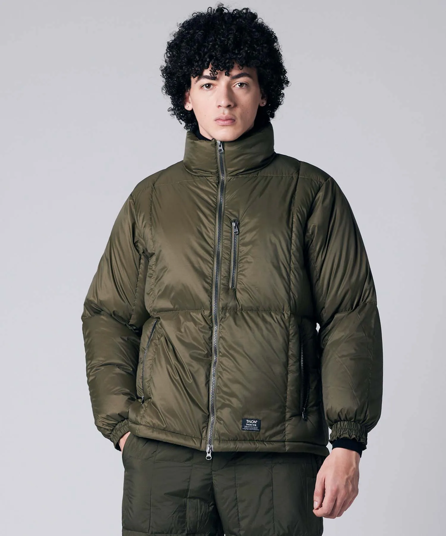 Unisex Work W-Zip Volume Down Jacket sold by Taion