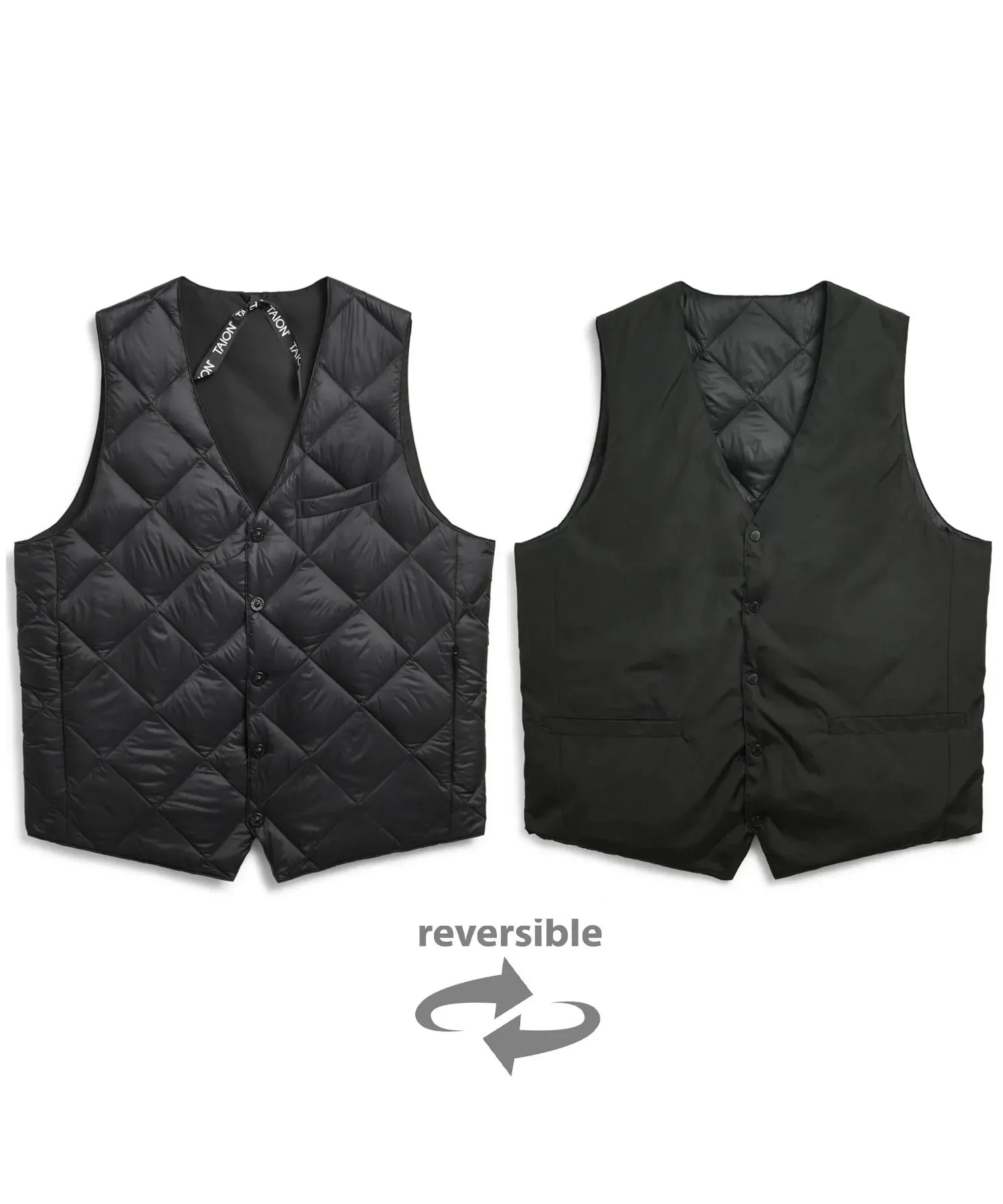 Reversible Single Snap Button Down Gilet sold by Taion