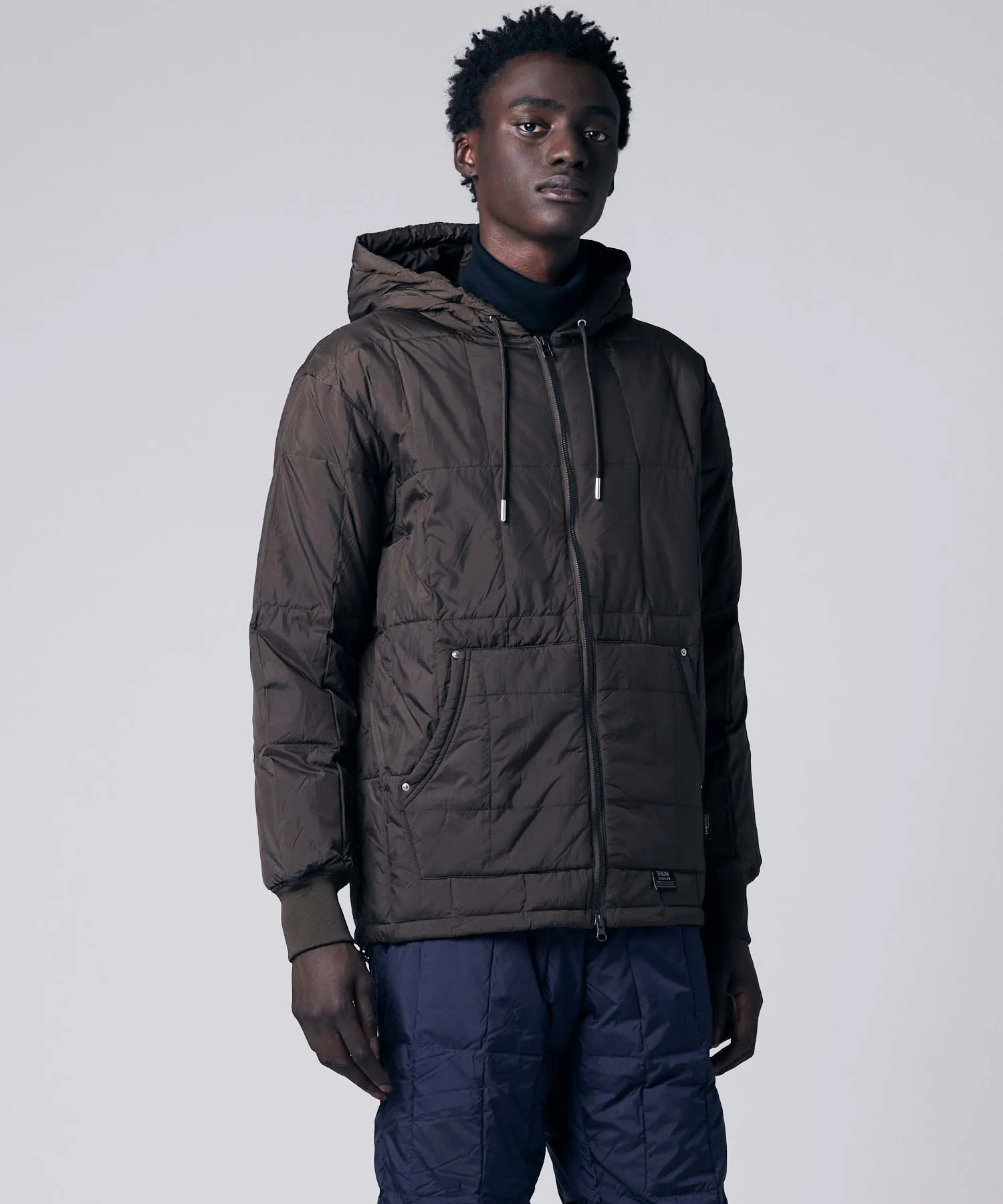 Unisex Work W-Zip Hood Rib Down Jacket sold by Taion