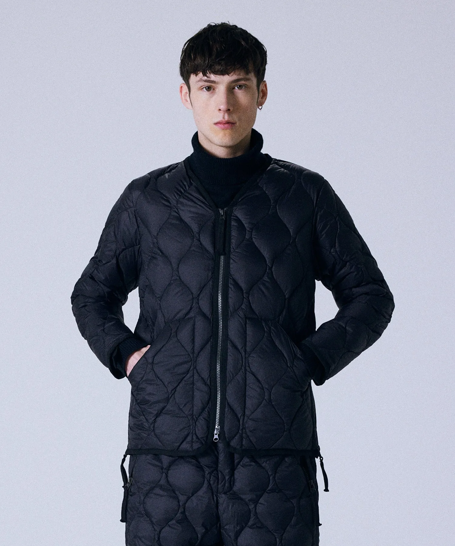 Unisex Military W-Zip V-Neck Down Jacket (Soft Shell) sold by Taion product image thumbnail 2