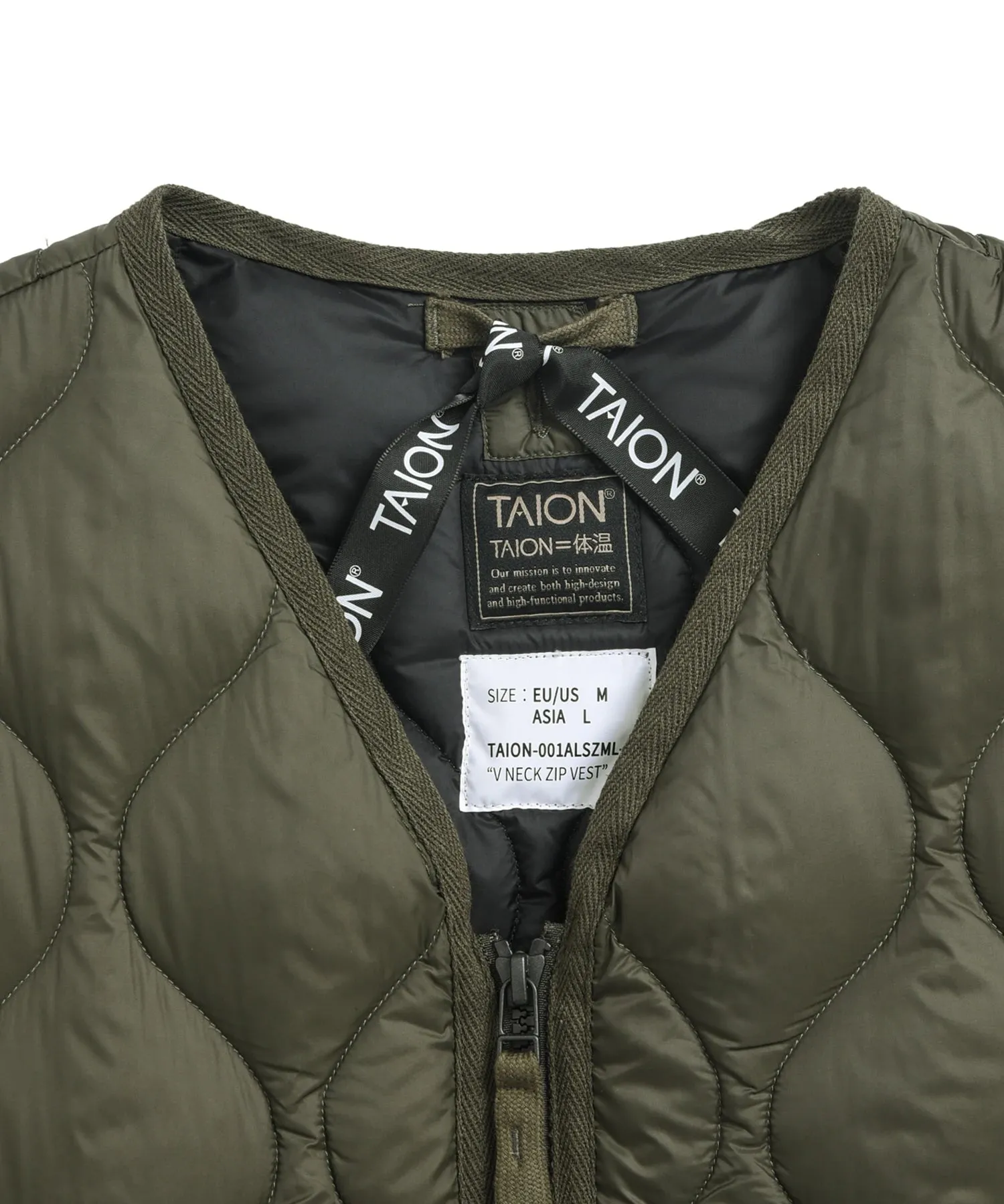Unisex Military W-Zip V-Neck Down Jacket (Soft Shell) sold by Taion product image thumbnail 4