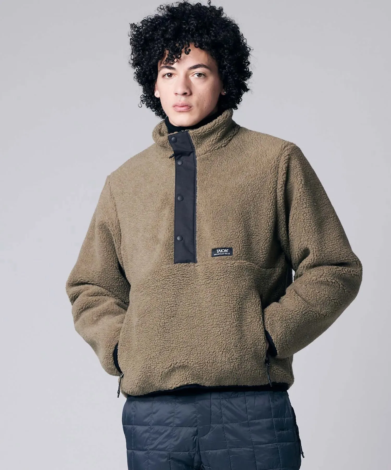 Unisex Non Down Pullover "Boa" Hi Neck Jacket sold by Taion