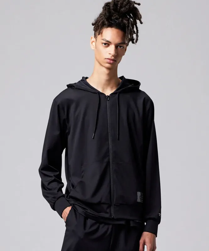 Unisex Basic Sports UV Dry Rash Guard Zip Parka made by Taion