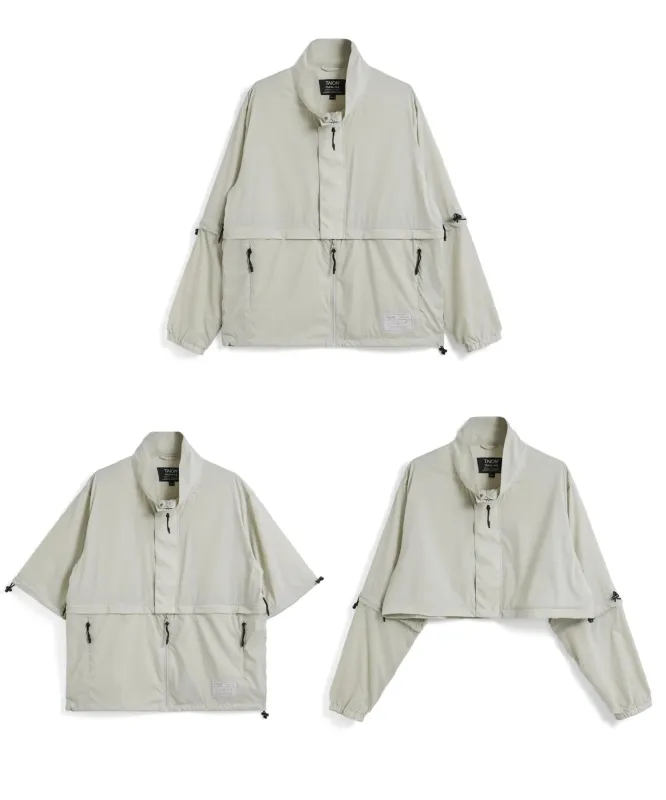 Unisex Basic Sports Hi-Neck W-Zip Detachable Light Jacket made by Taion