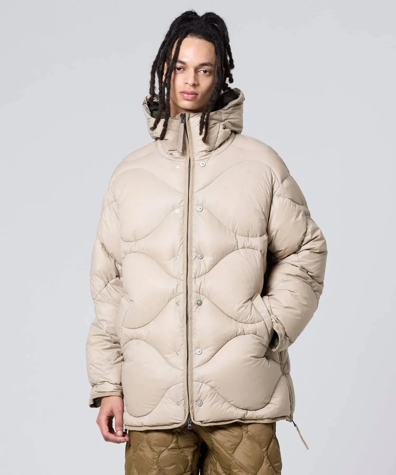 Unisex Military Hooded Volume Down Jacket (SOFT SHELL) sold by Taion